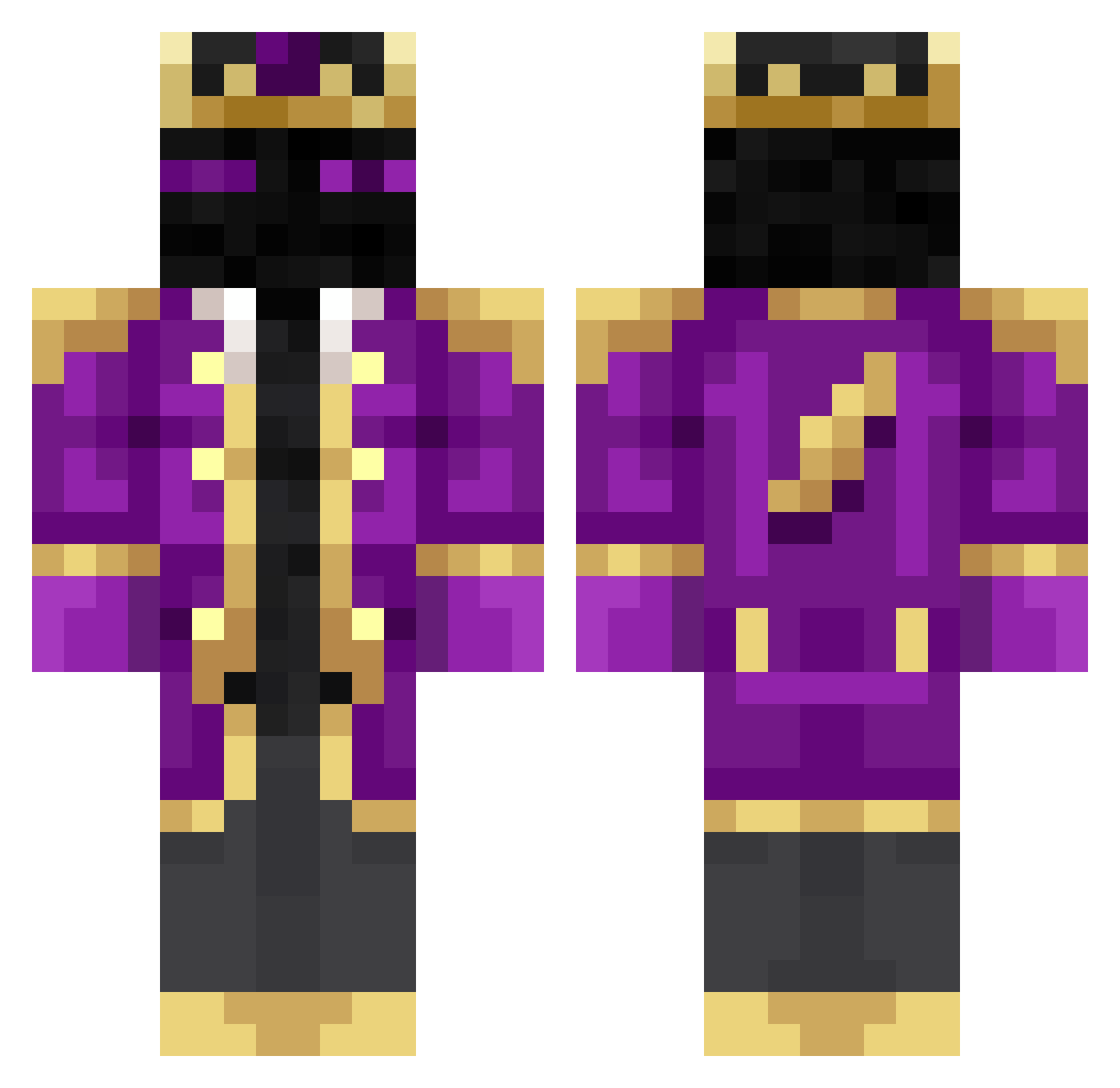Hacker44544 Minecraft skin, front and back view