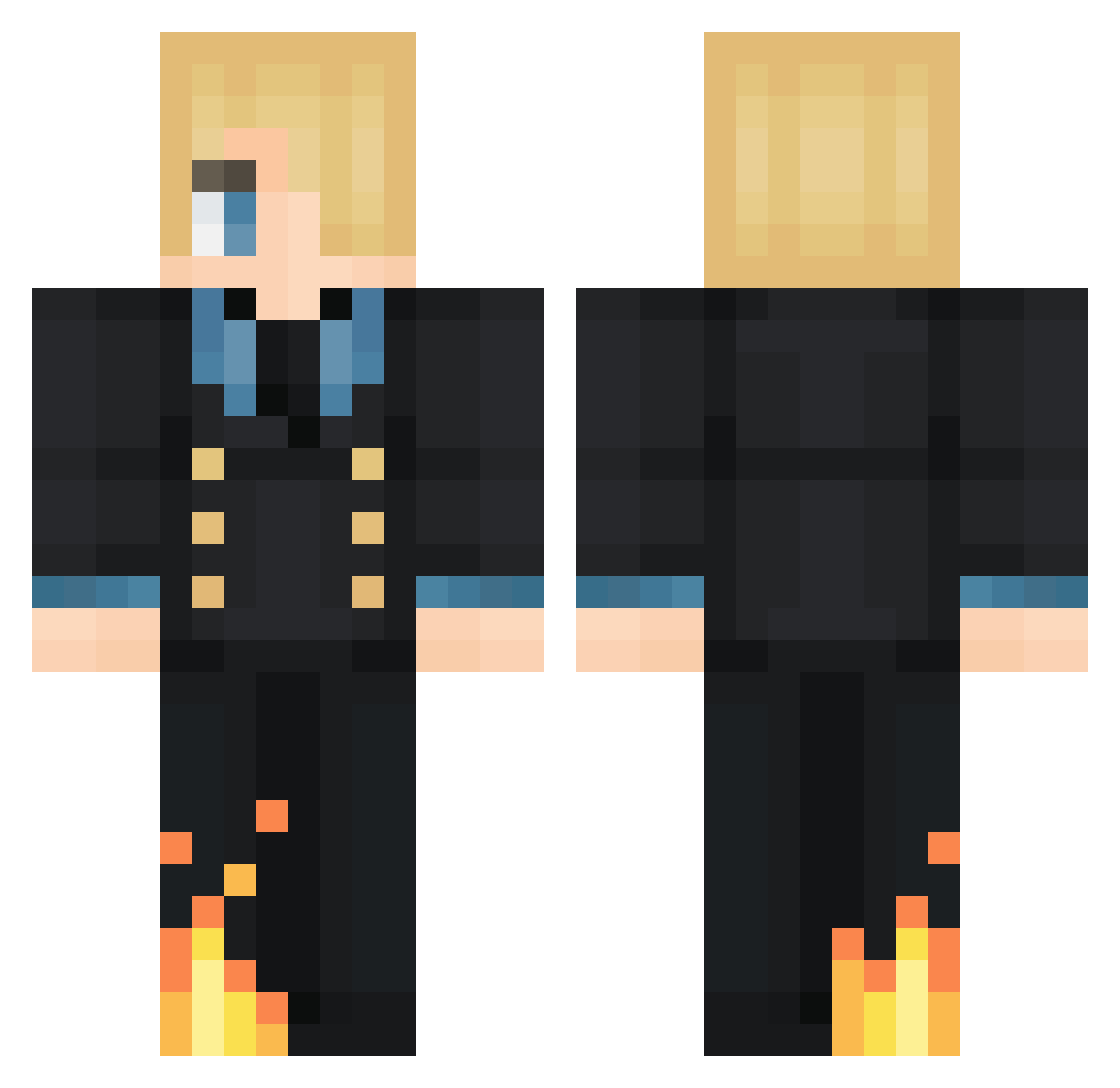 PetiboN Minecraft skin, front and back view