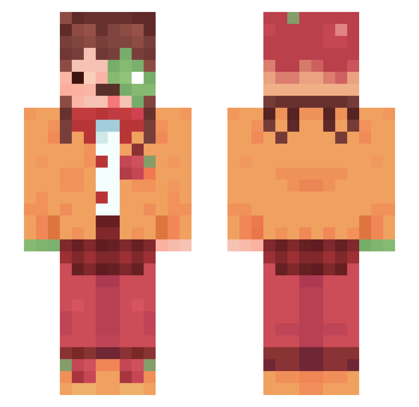 tomanka Minecraft skin, front and back view