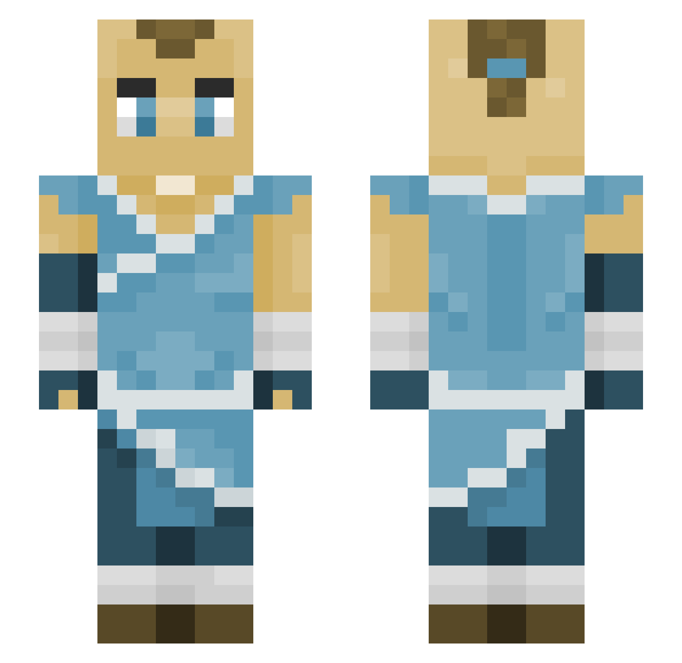 AeonDota Minecraft skin, front and back view