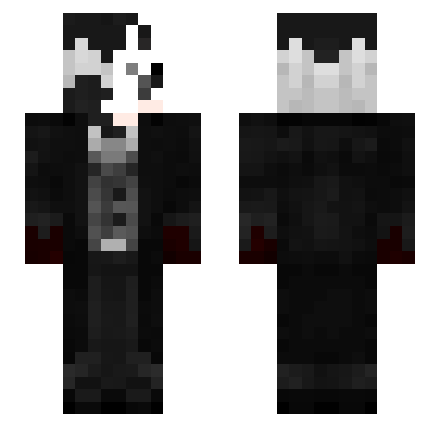 HeykQ Minecraft skin, front and back view