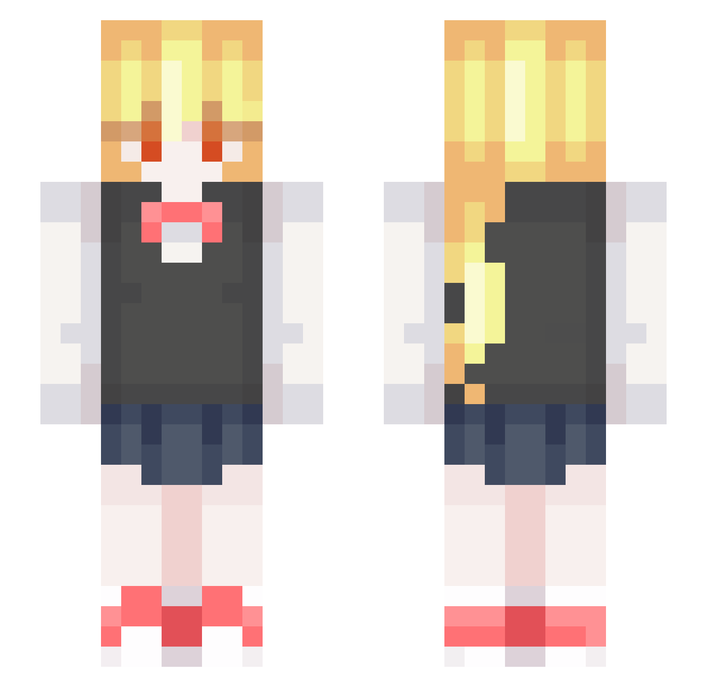 Aubreeyy Minecraft skin, front and back view