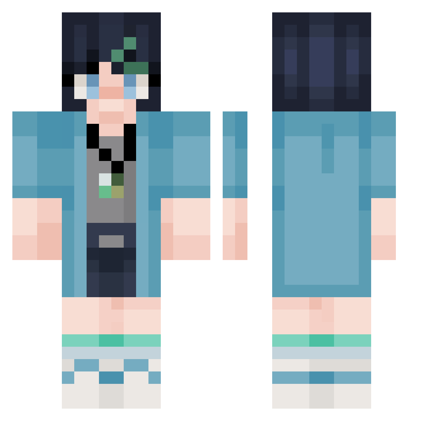 PatterLn Minecraft skin, front and back view