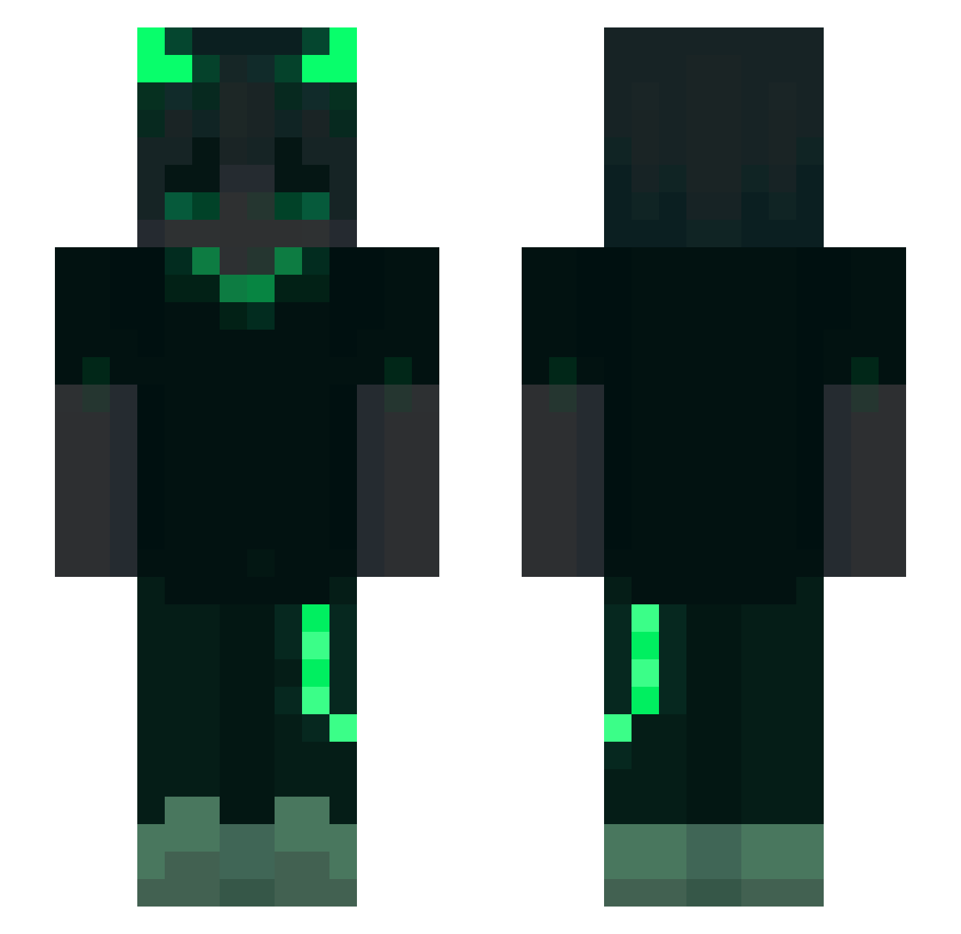 Sergietesan Minecraft skin, front and back view