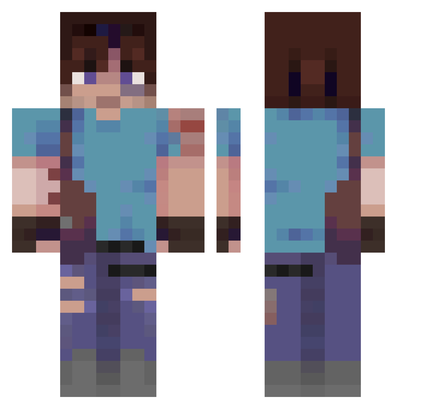 _OneUp_ Minecraft skin, front and back view