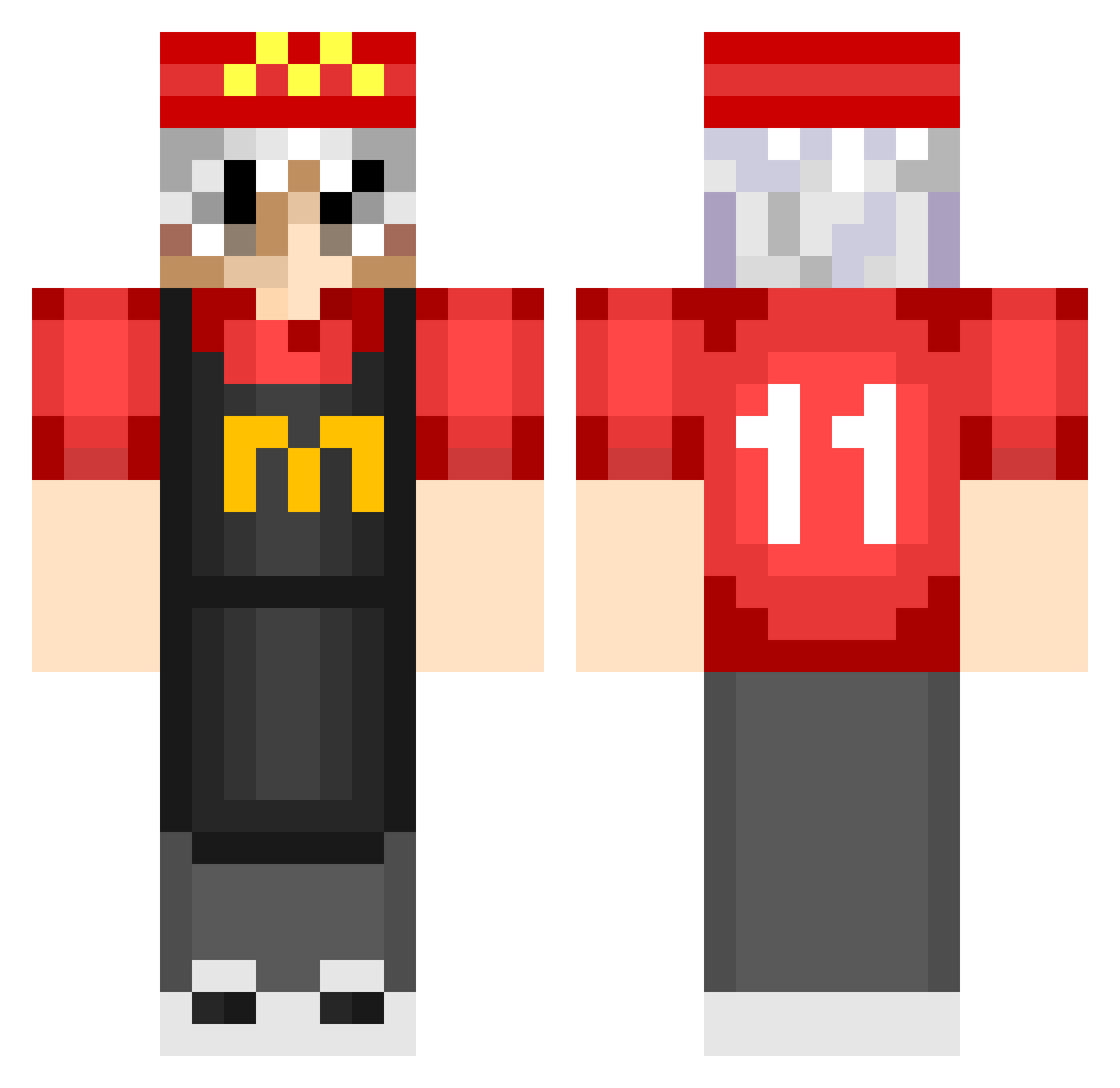 Kaiser_Redux Minecraft skin, front and back view