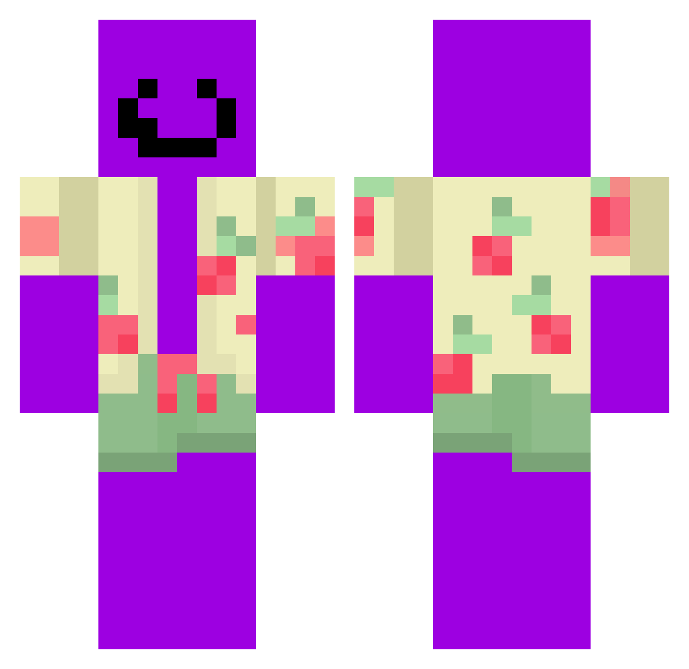 koliv Minecraft skin, front and back view