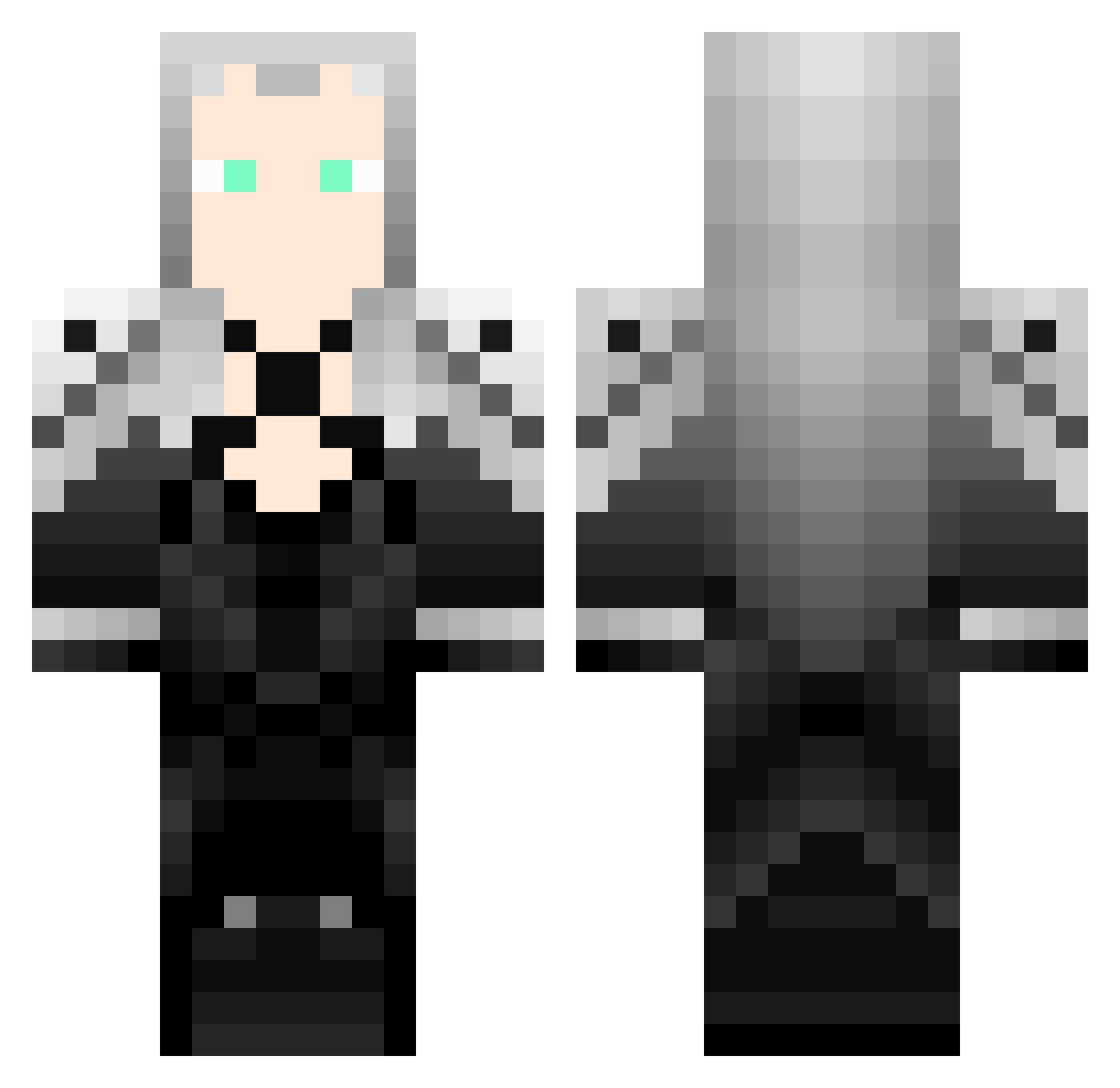 invocate Minecraft skin, front and back view