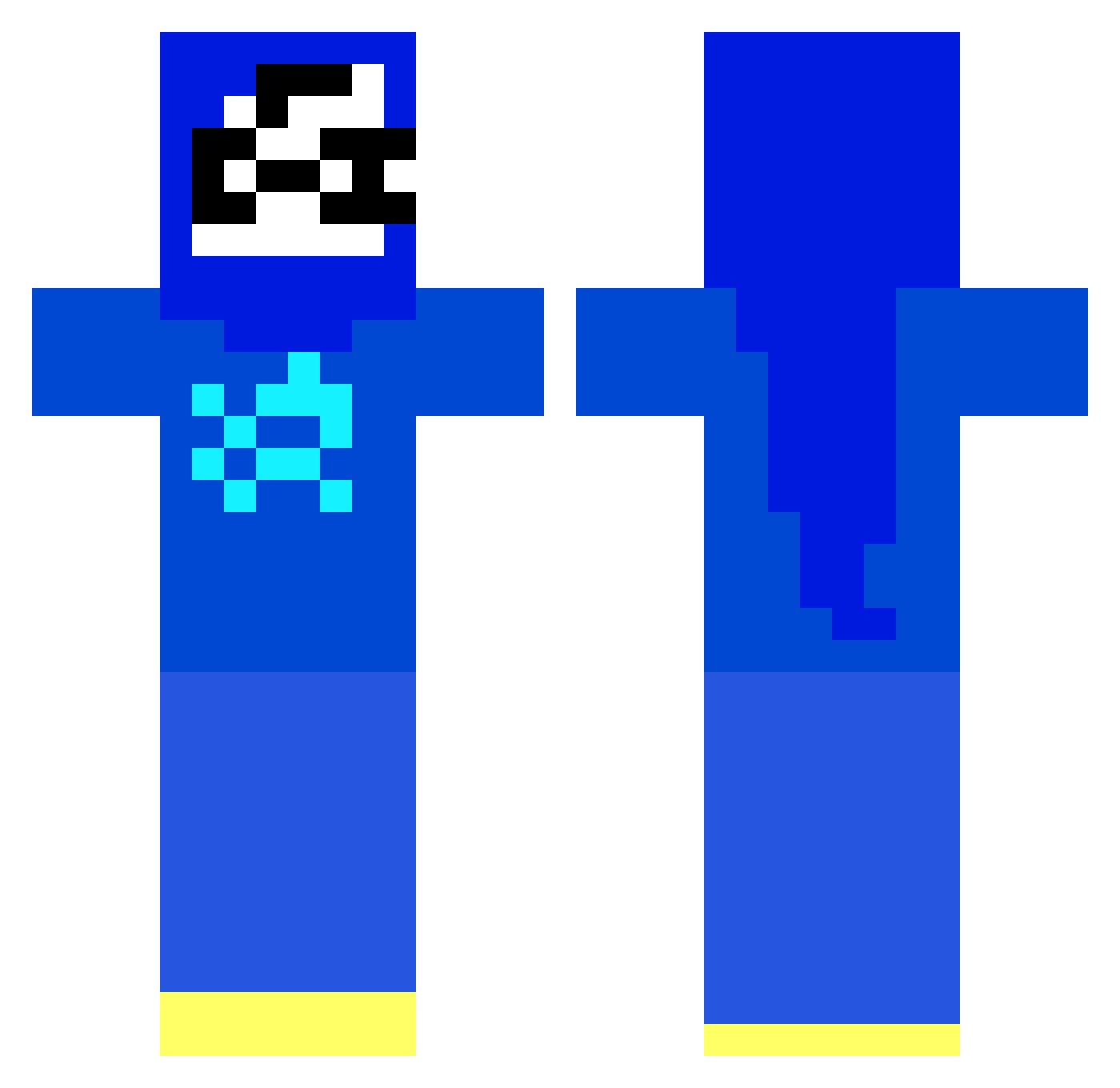 Psychic_Cyborg Minecraft skin, front and back view