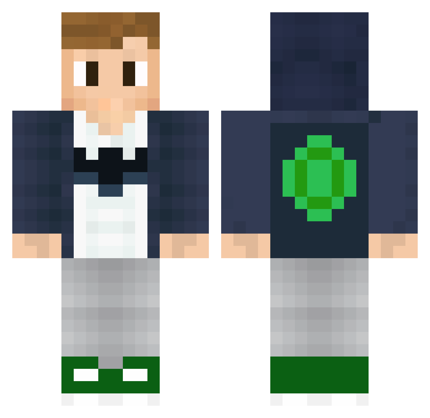 Stooked Minecraft skin, front and back view