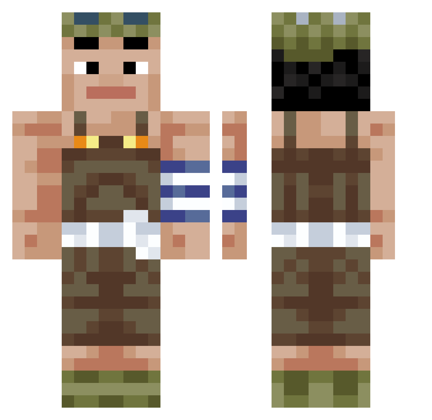 ImToda Minecraft skin, front and back view