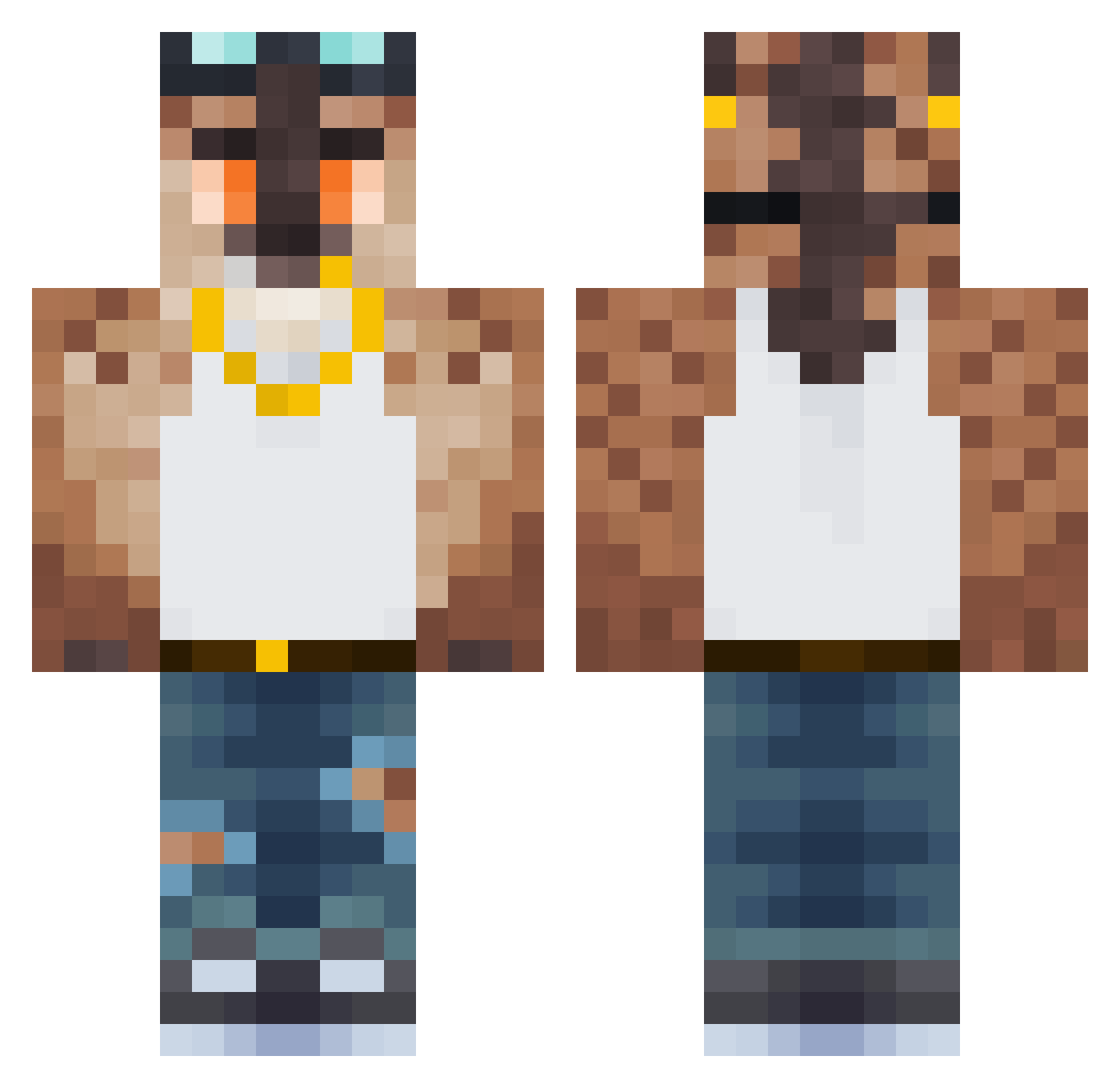 rusmp4 Minecraft skin, front and back view