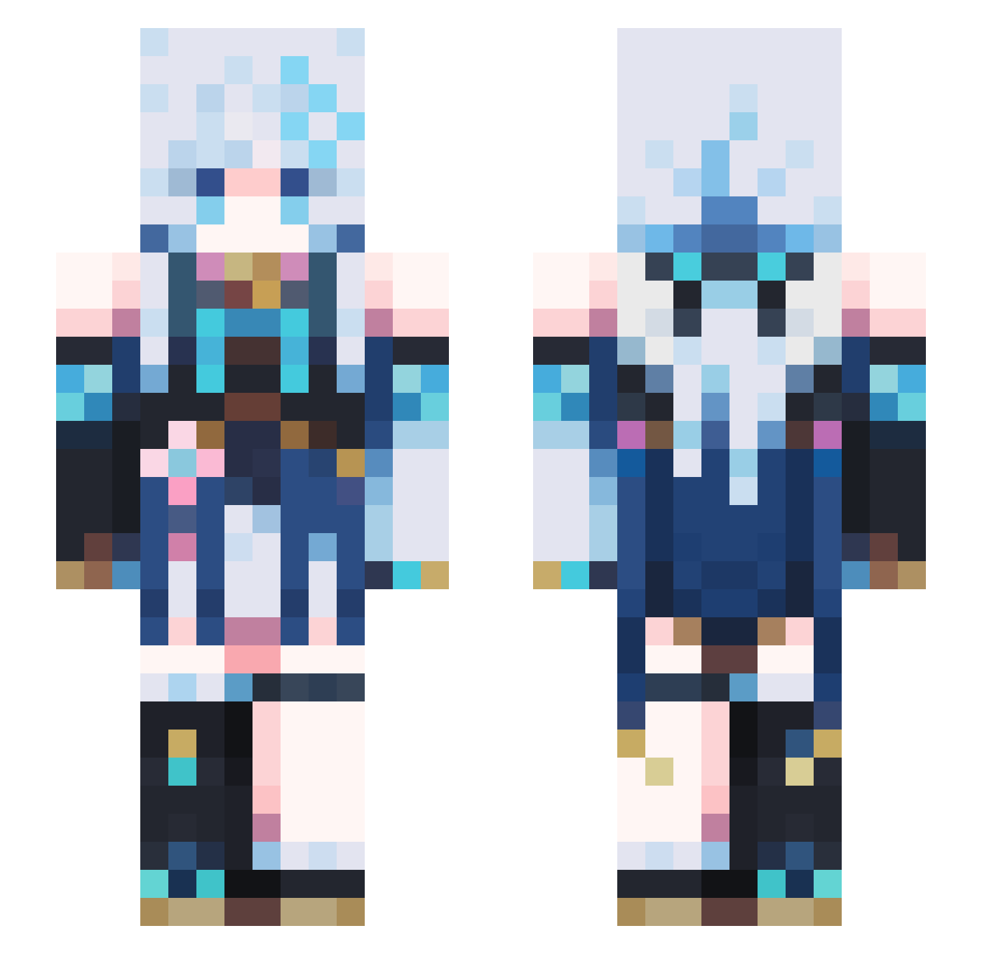 1p1p1p2 Minecraft skin, front and back view