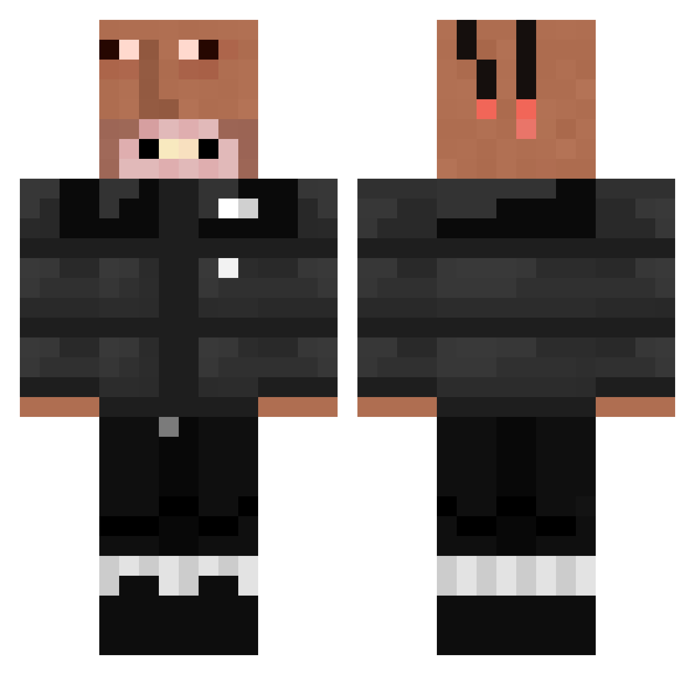 Somj Minecraft skin, front and back view