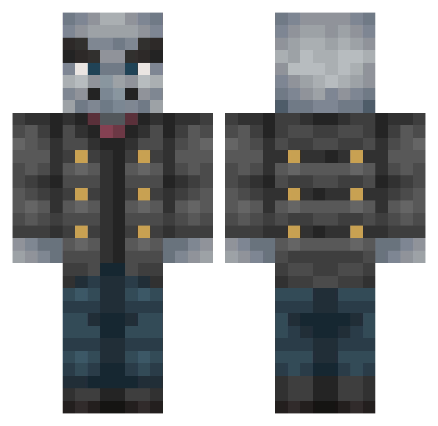 tek42 Minecraft skin, front and back view