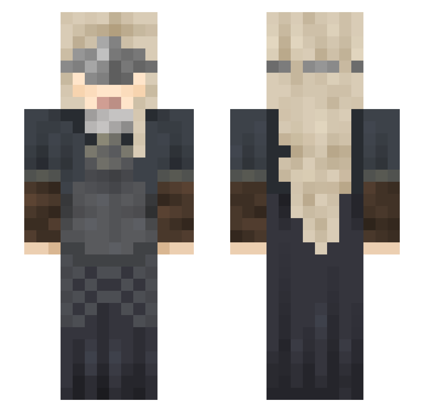 zxcwaflidze Minecraft skin, front and back view