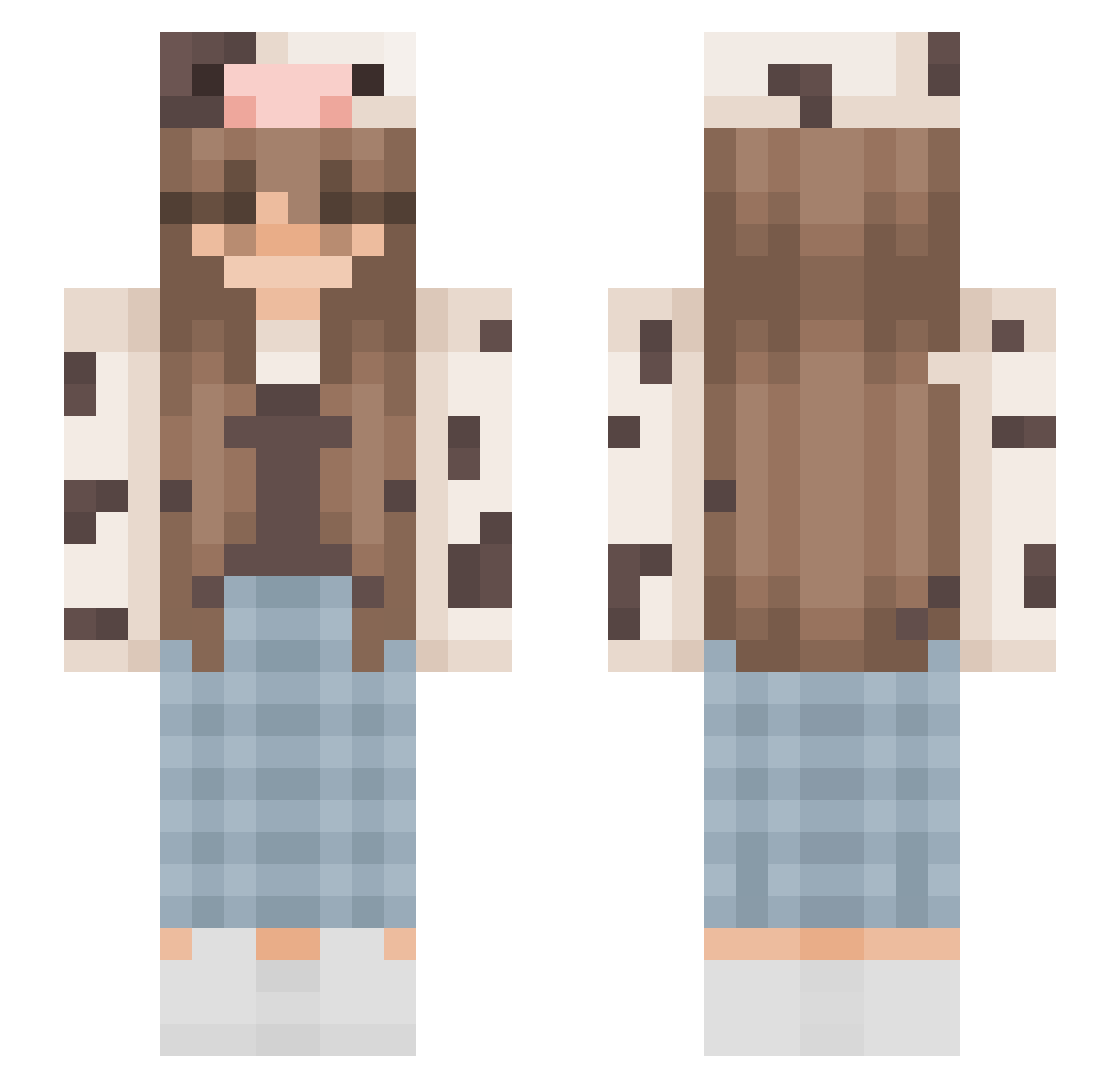 lexcow Minecraft skin, front and back view