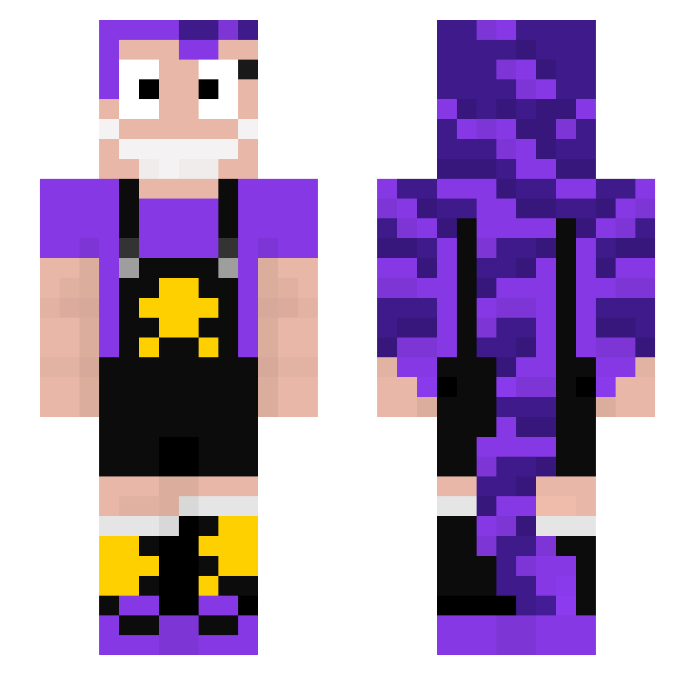 CleverColombo Minecraft skin, front and back view