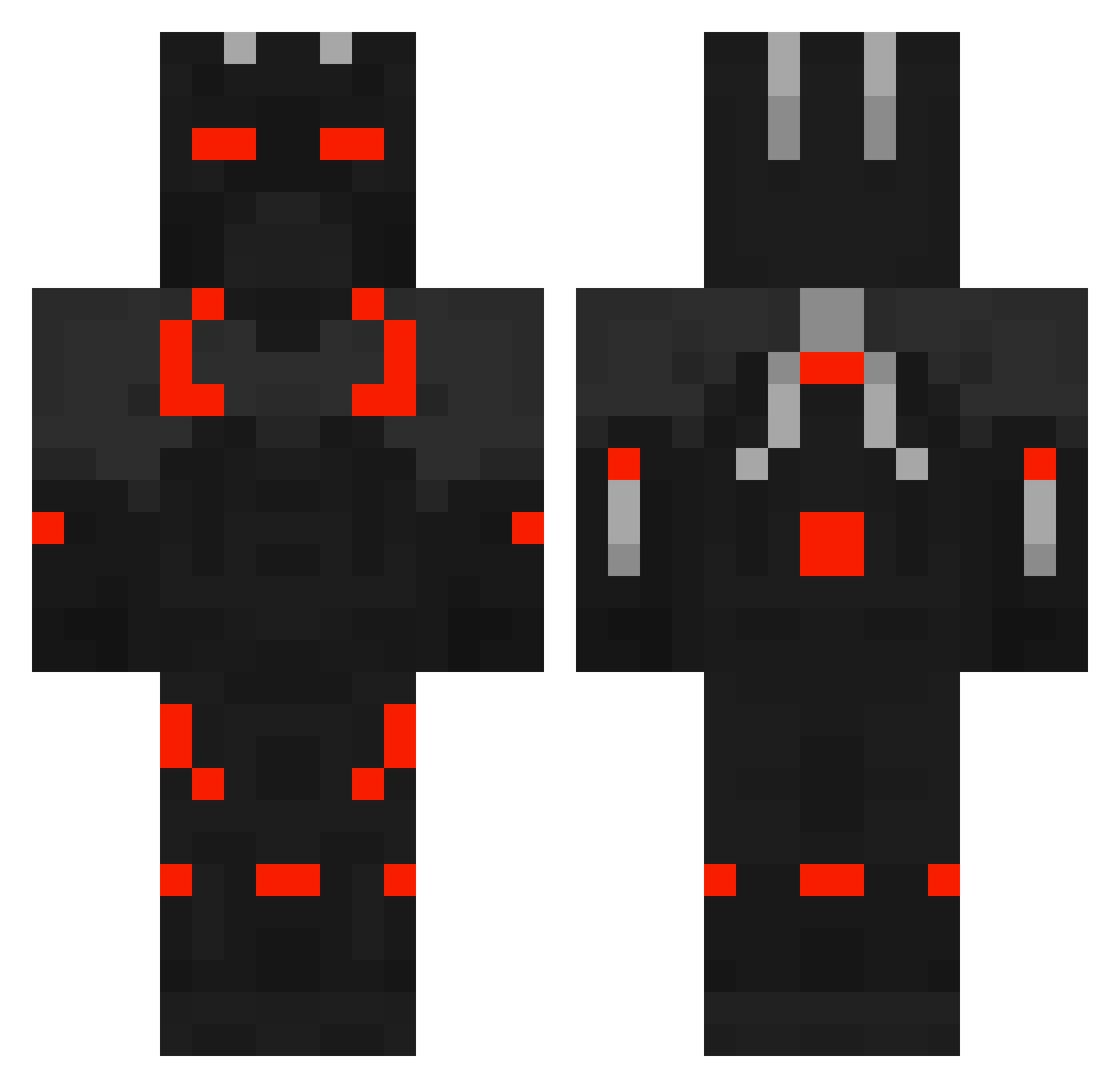 Thesagitarius87 Minecraft skin, front and back view