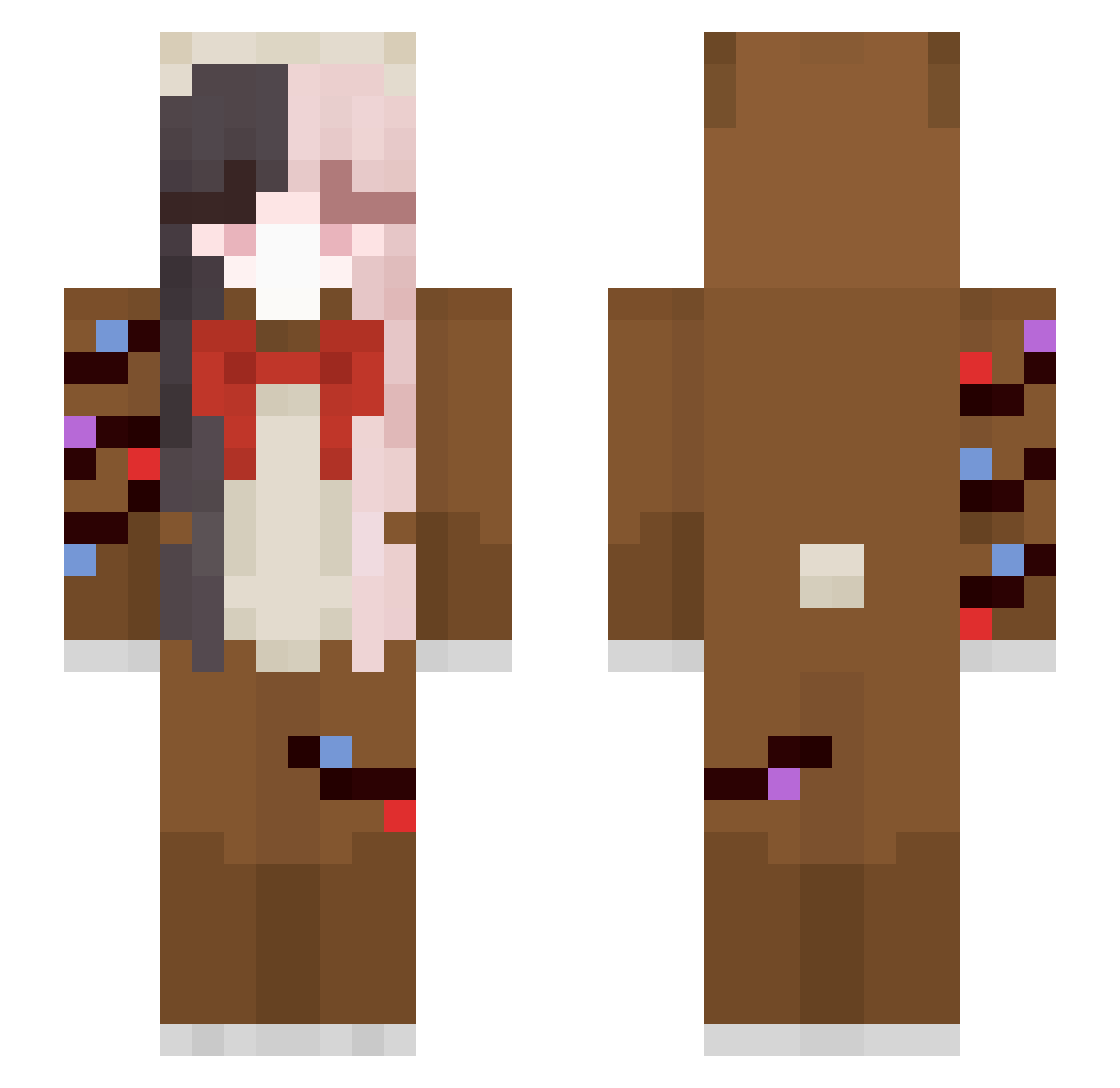 Nougakuma Minecraft skin, front and back view