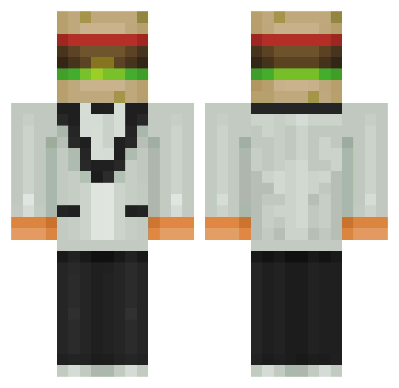 HamburgerRanger Minecraft skin, front and back view