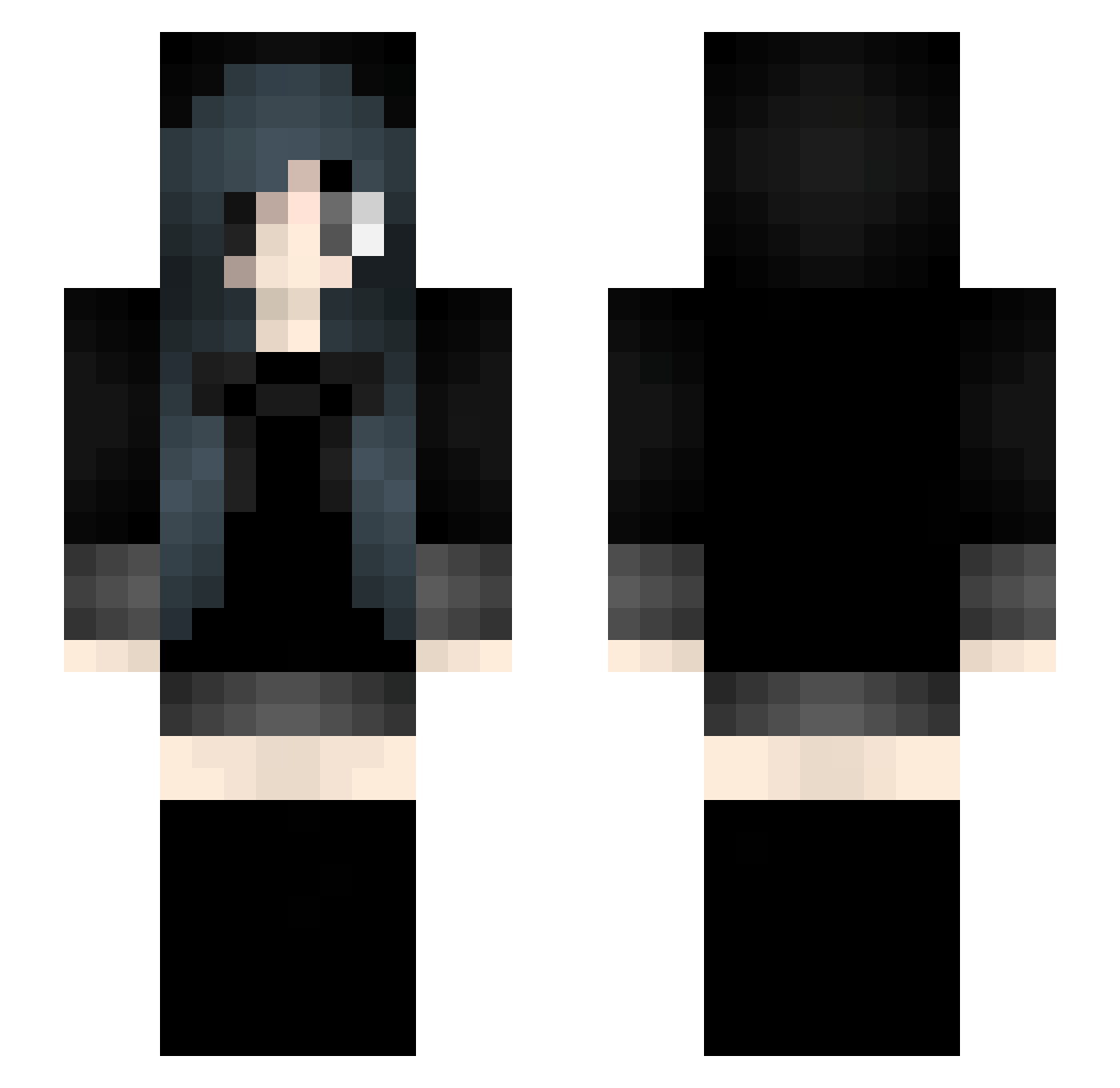 xekzrr Minecraft skin, front and back view