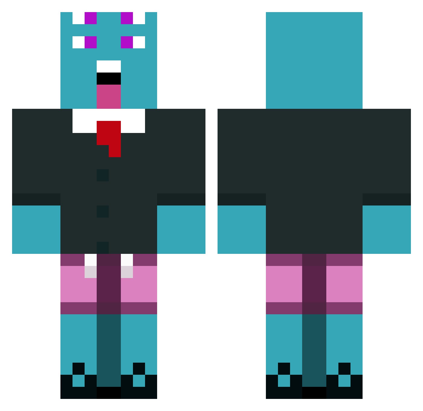 StraightGooey Minecraft skin, front and back view