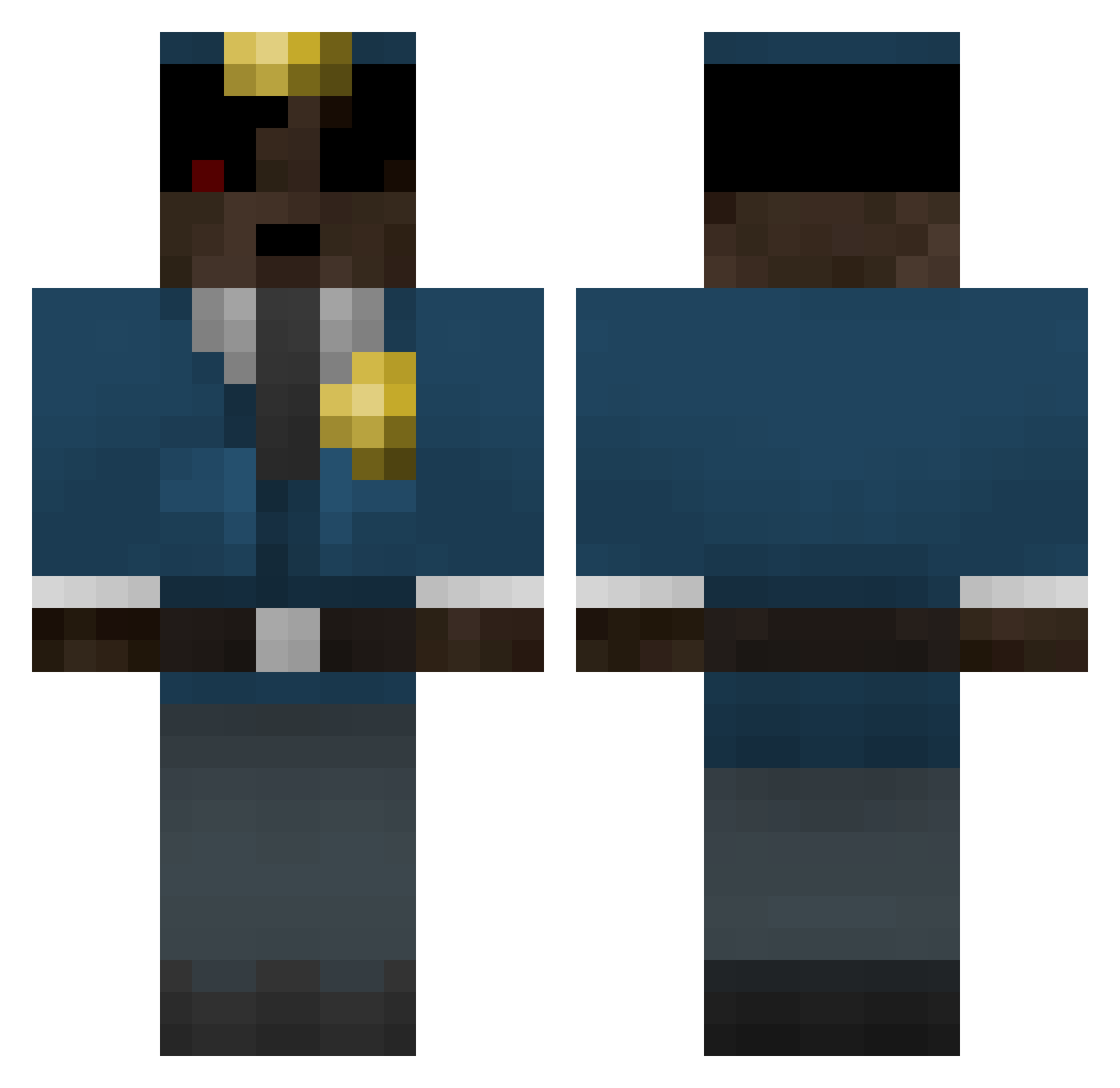 BetterKomendant Minecraft skin, front and back view