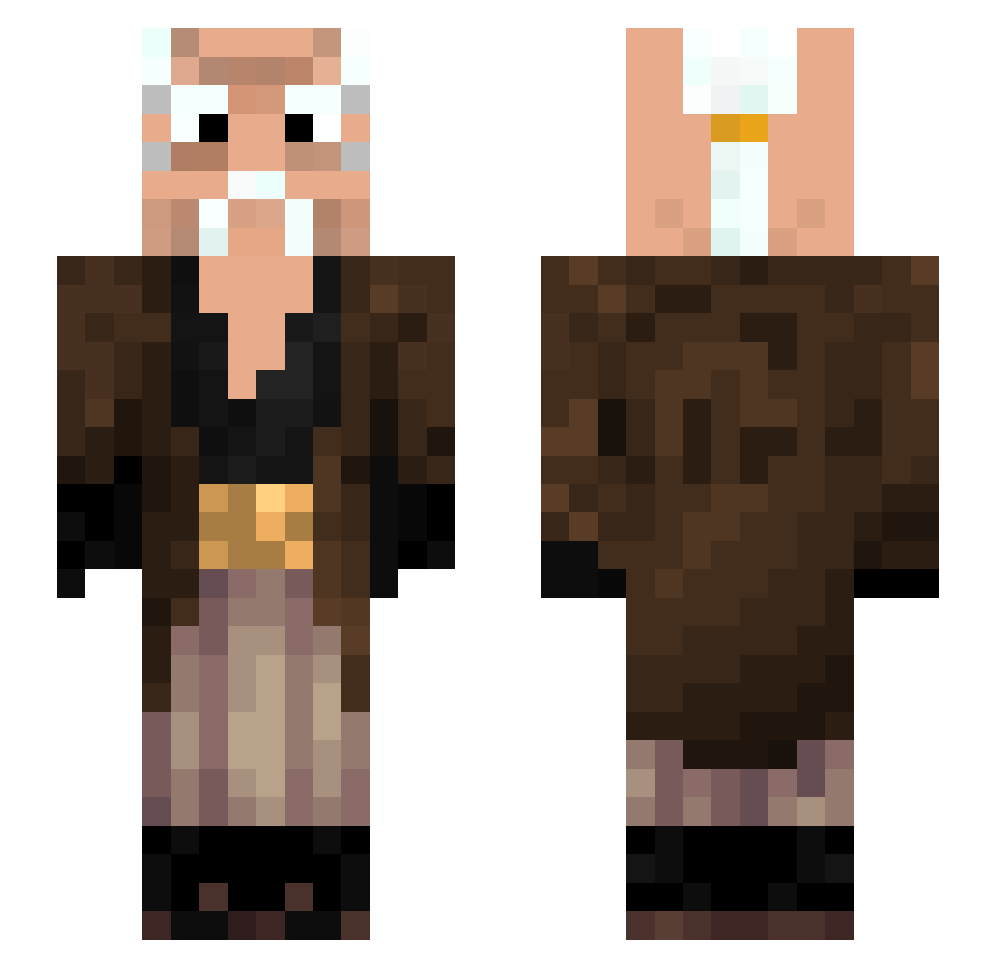 Burkito Minecraft skin, front and back view