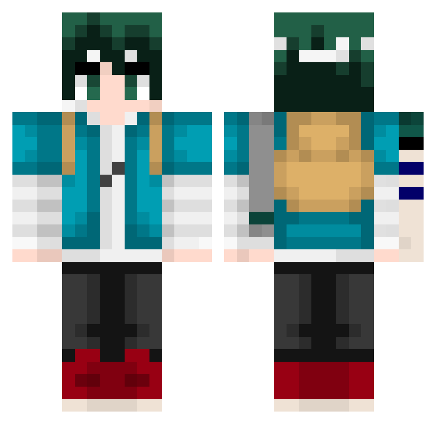 cahutraa Minecraft skin, front and back view