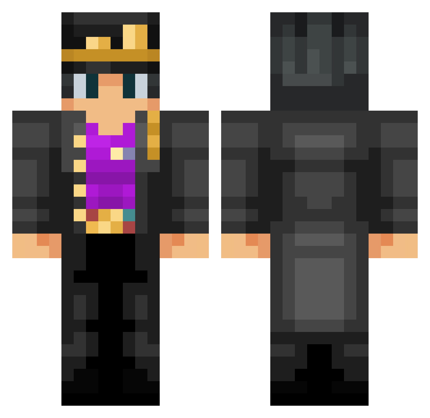 Moonglade Minecraft skin, front and back view