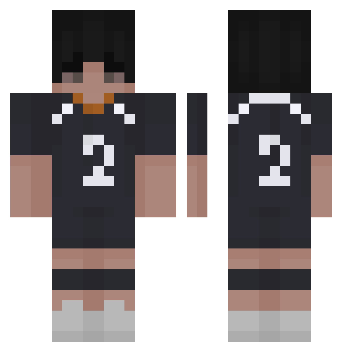 Pedo32 Minecraft skin, front and back view