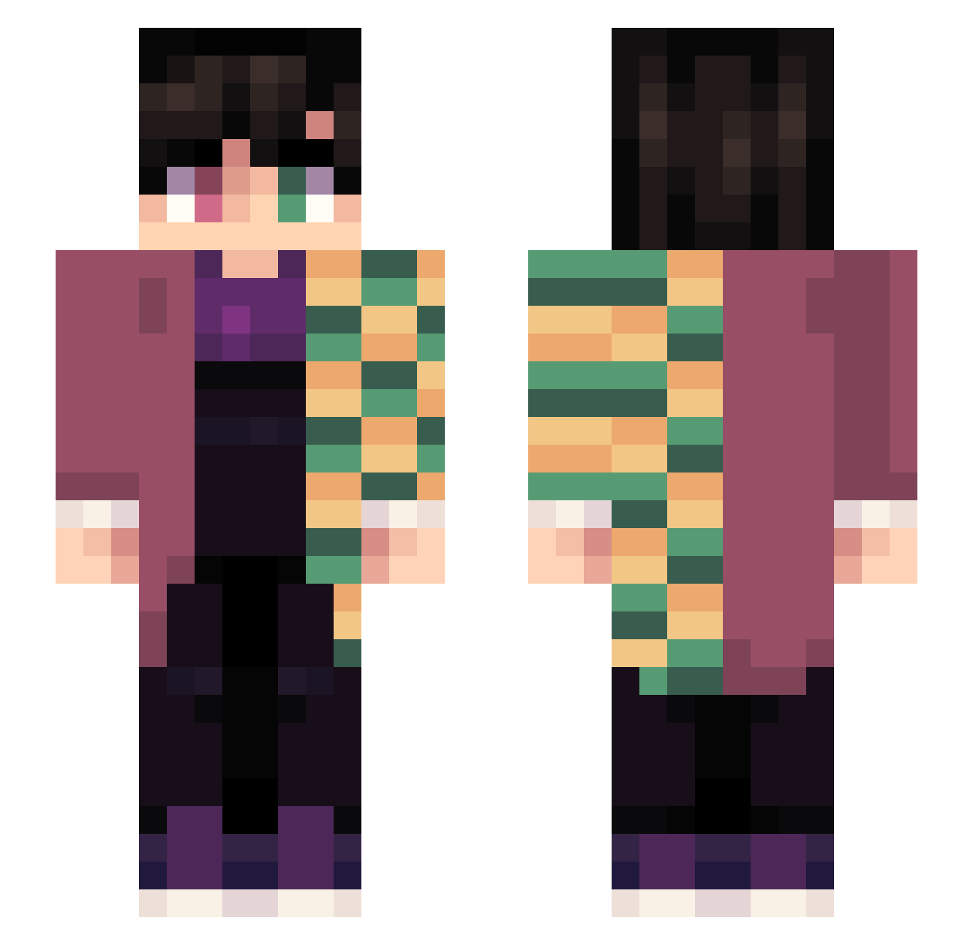 Nexovox Minecraft skin, front and back view