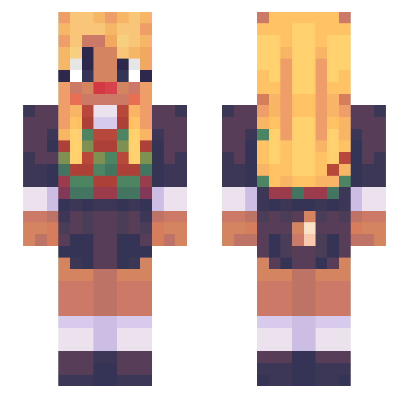 valzita Minecraft skin, front and back view