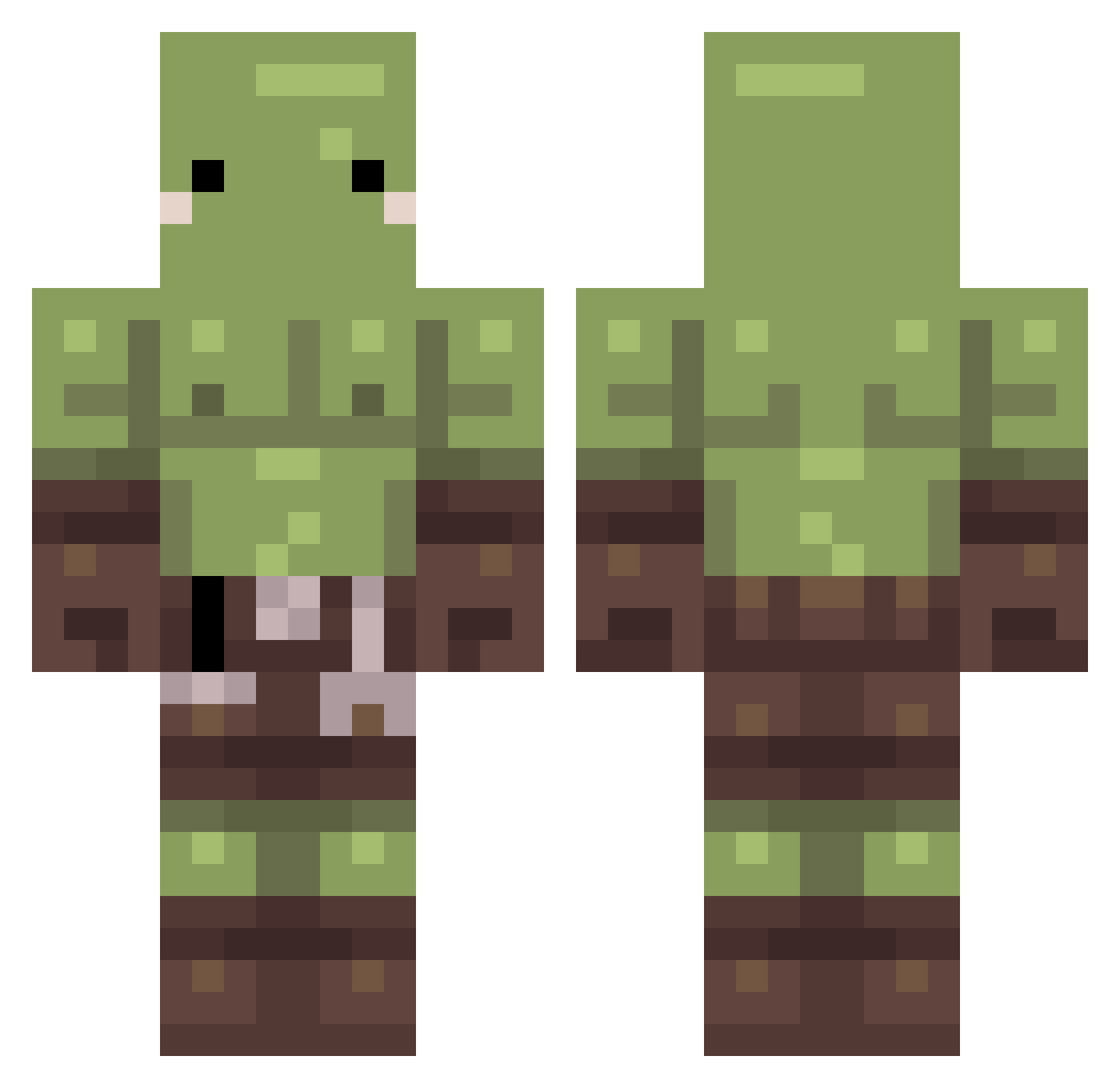 Plaxus_ Minecraft skin, front and back view