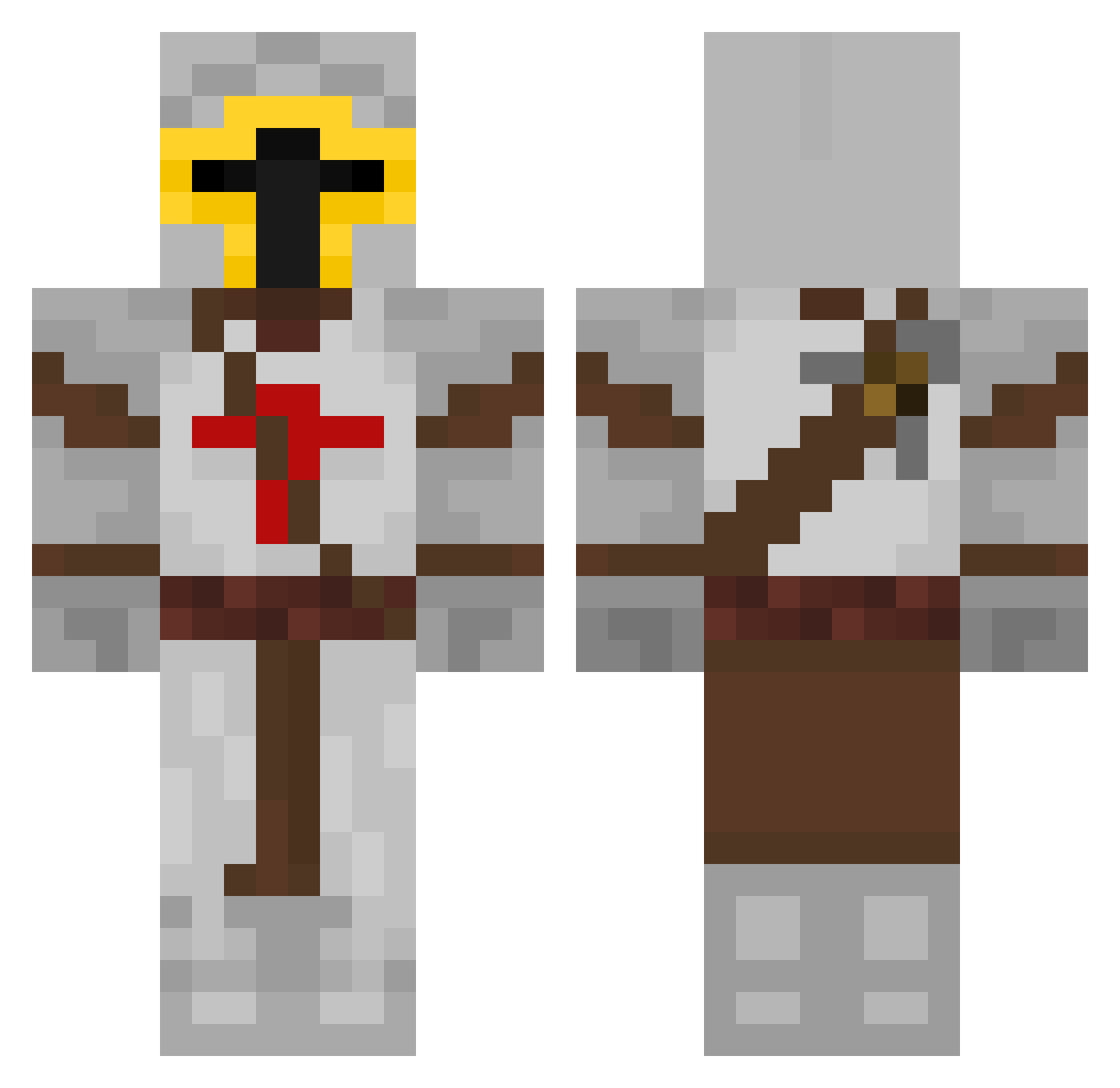 Coldzilla Minecraft skin, front and back view