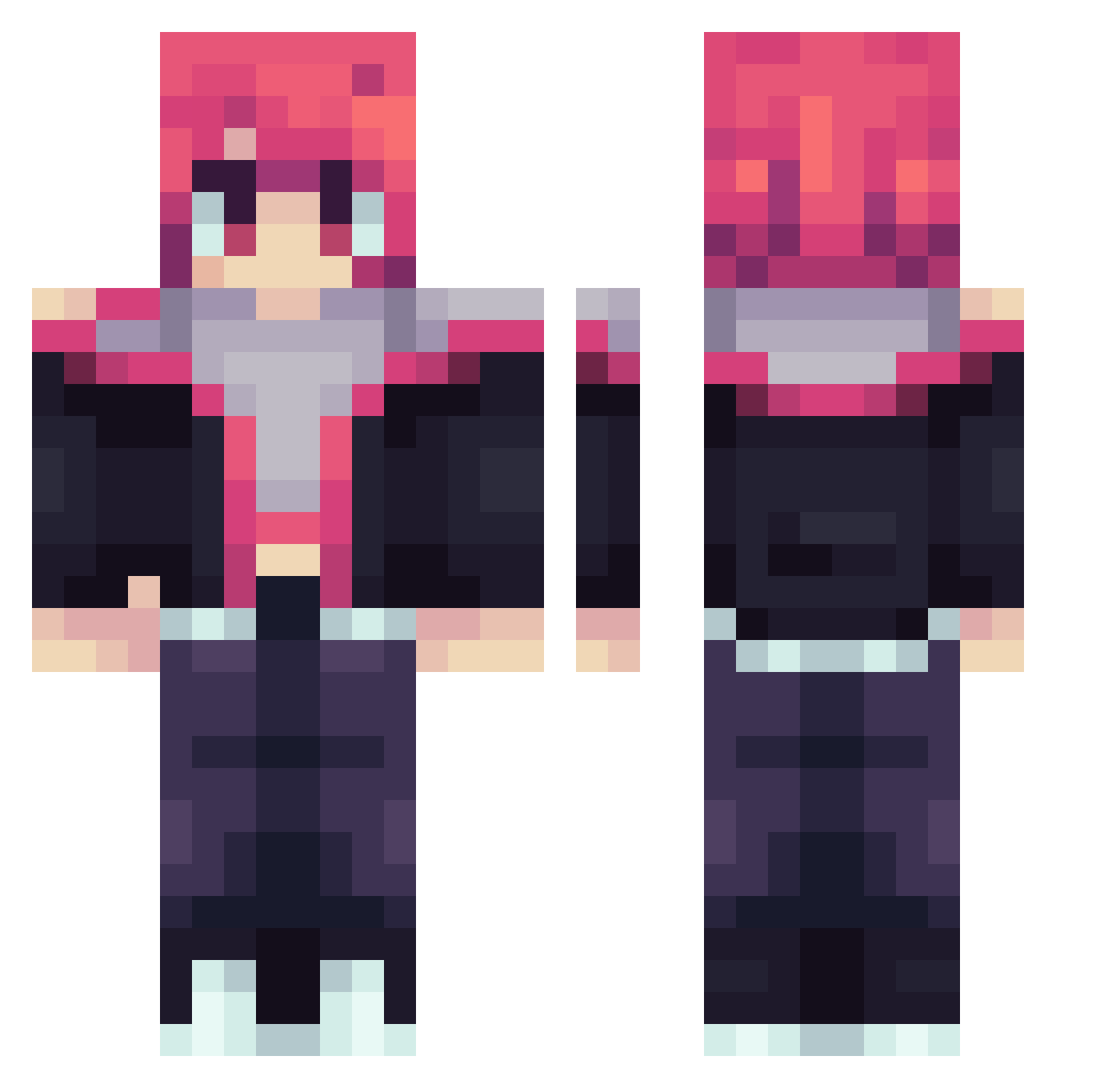 FrostWrathe Minecraft skin, front and back view