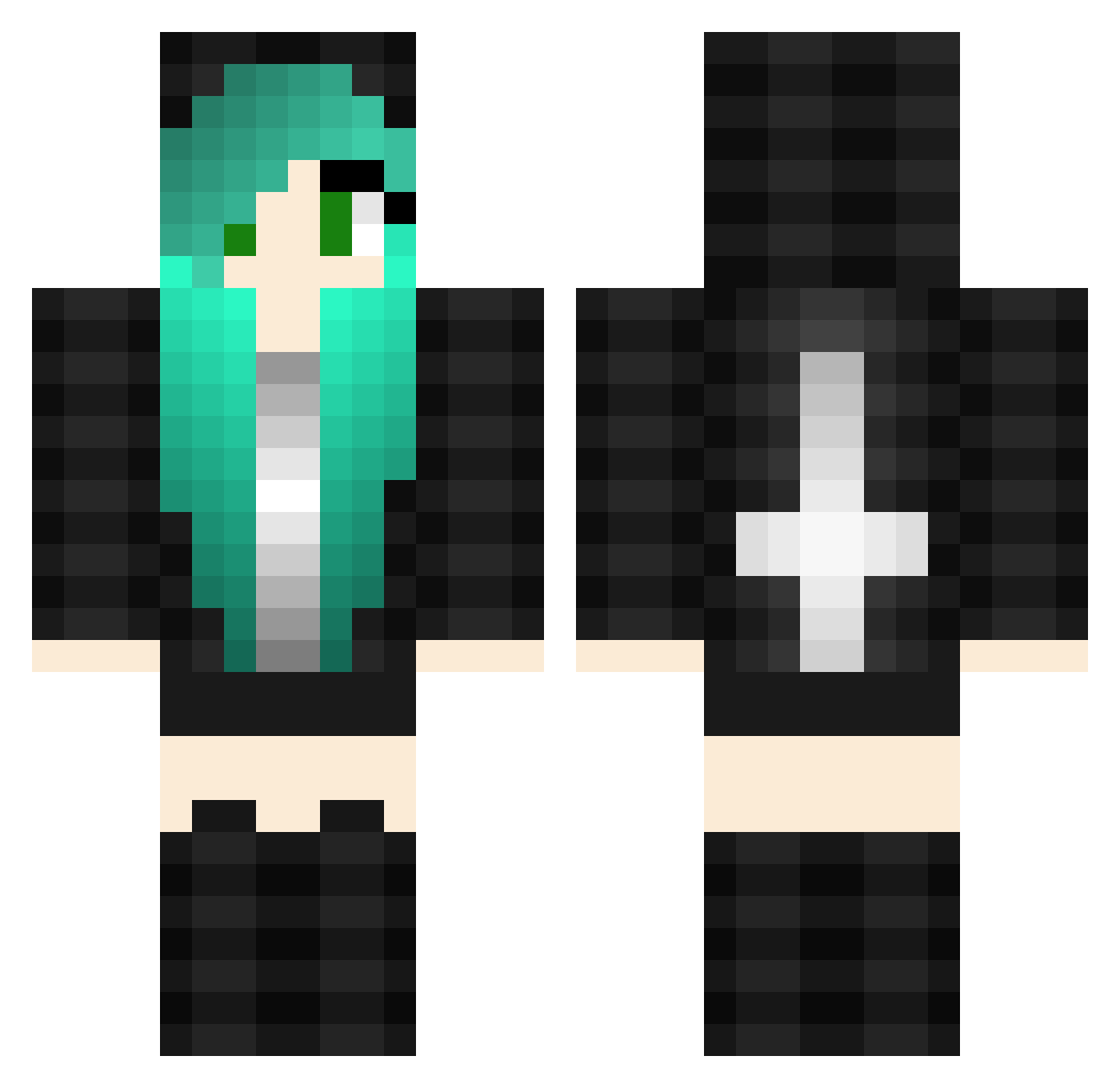 Sternutation Minecraft skin, front and back view