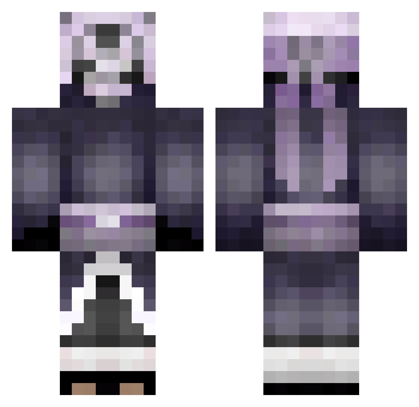 bokuwaSasori Minecraft skin, front and back view