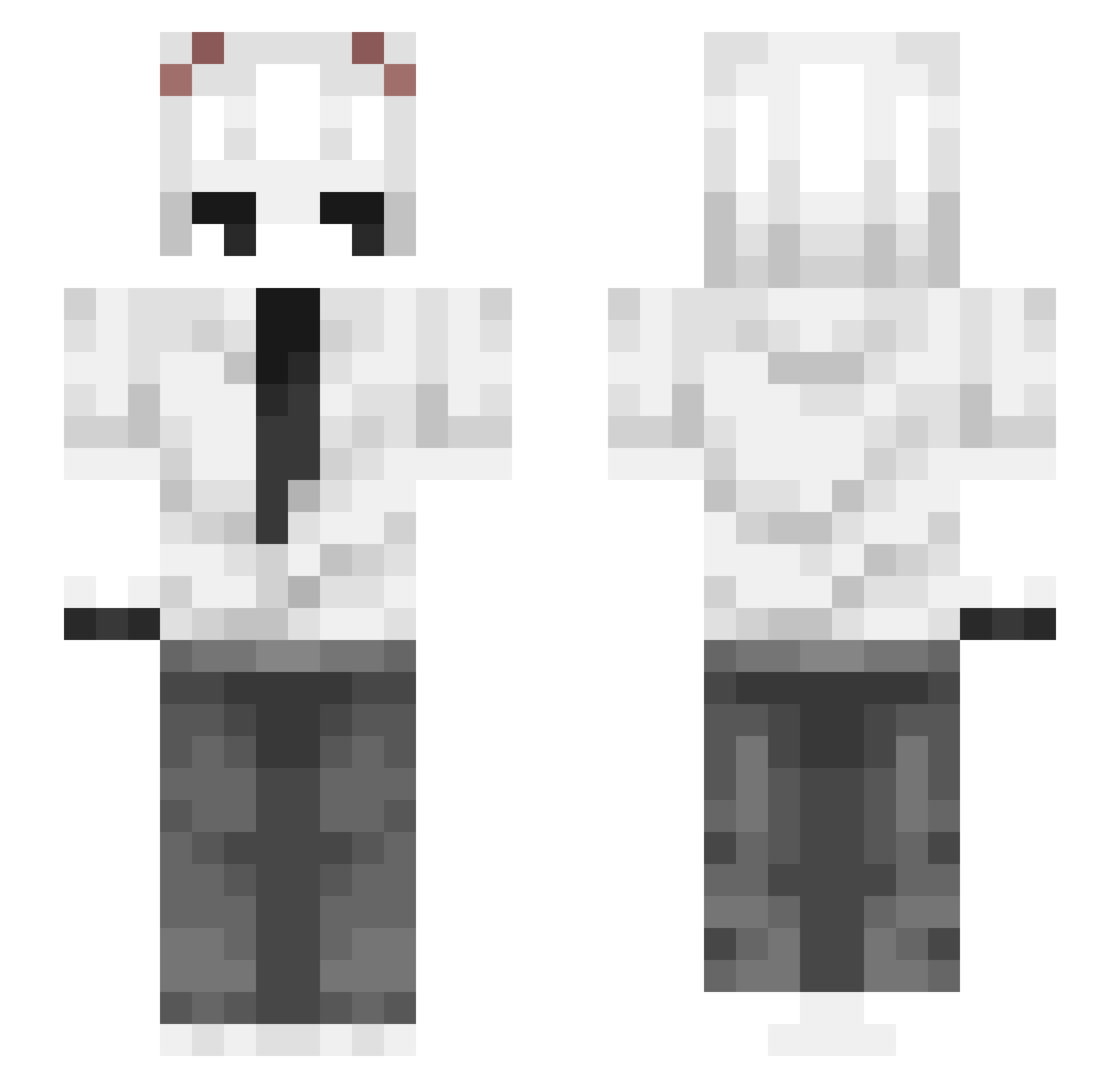 Vanilll4 Minecraft skin, front and back view