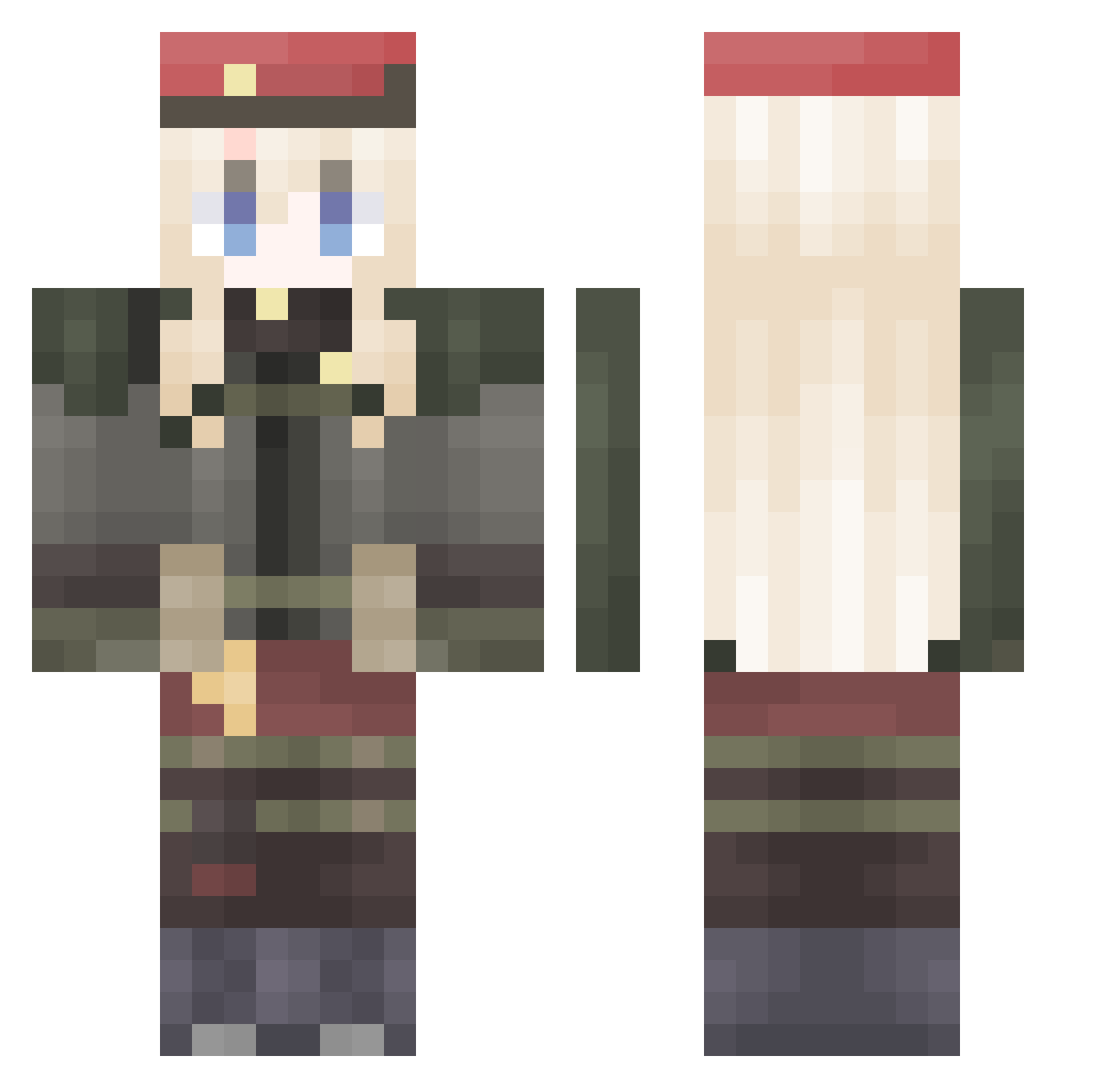 Nozomiy Minecraft skin, front and back view