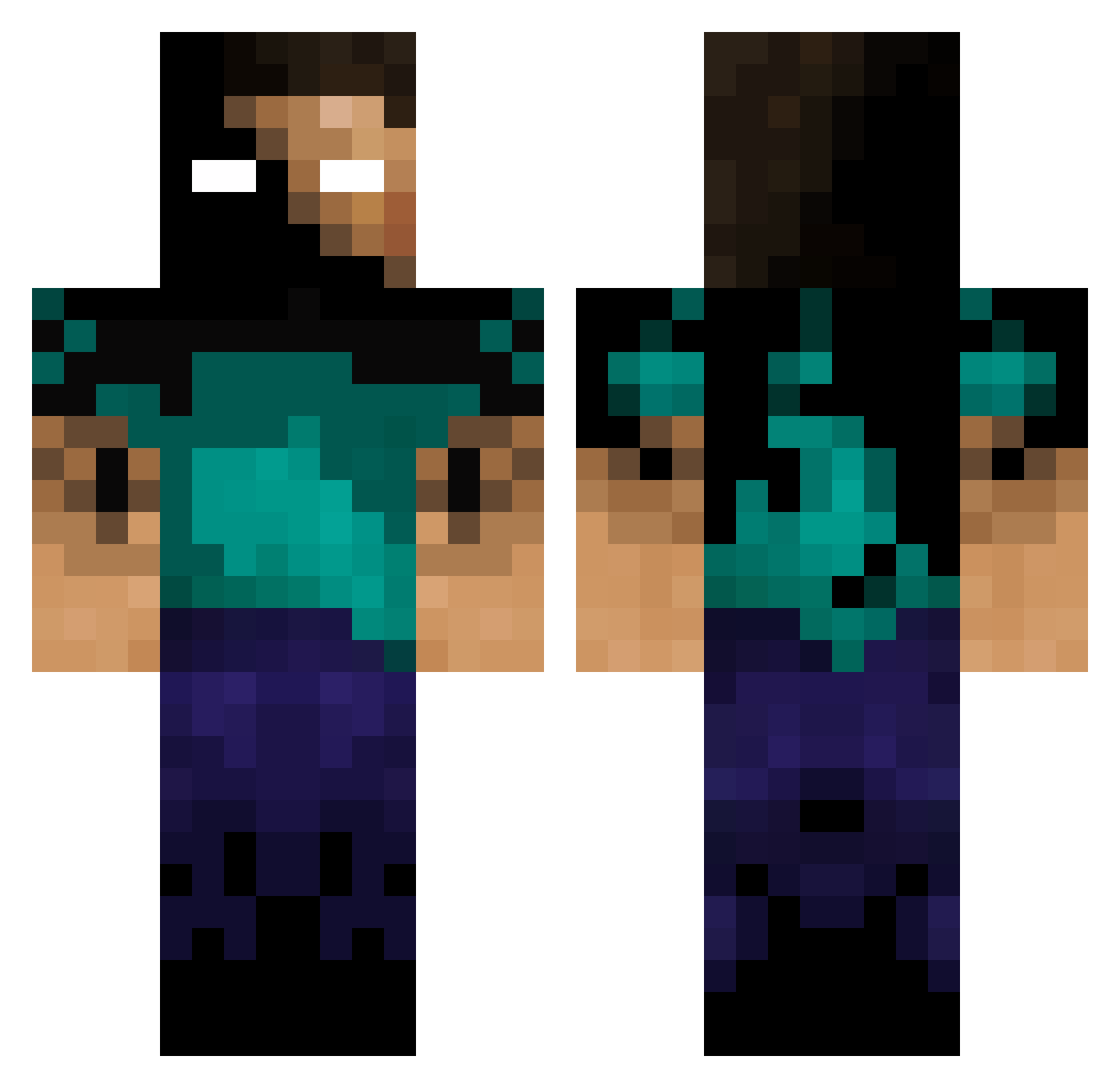 SGAduewy Minecraft skin, front and back view