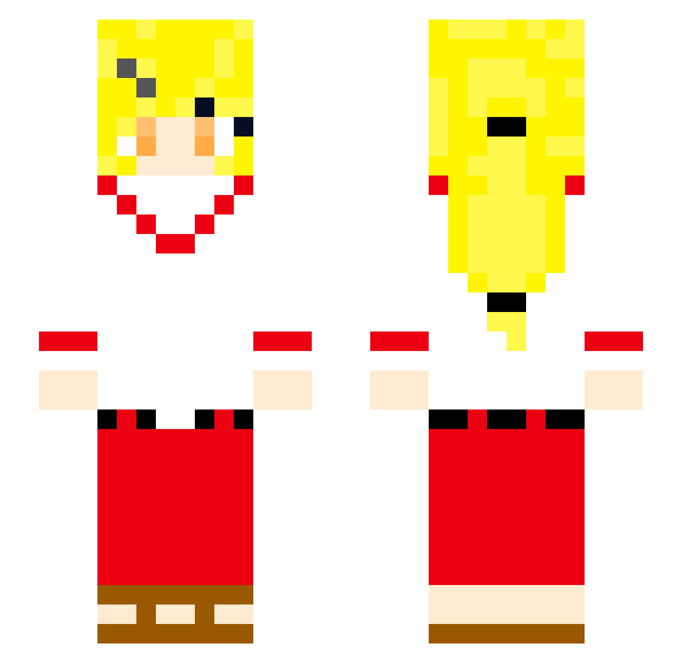 FTrubyruben Minecraft skin, front and back view