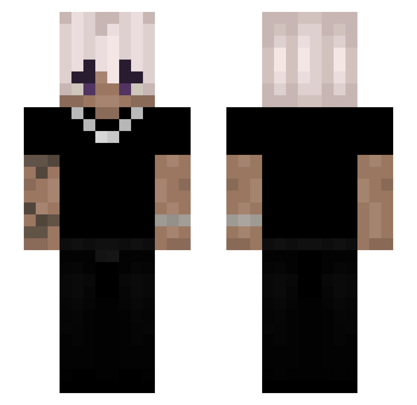 mfCar0 Minecraft skin, front and back view