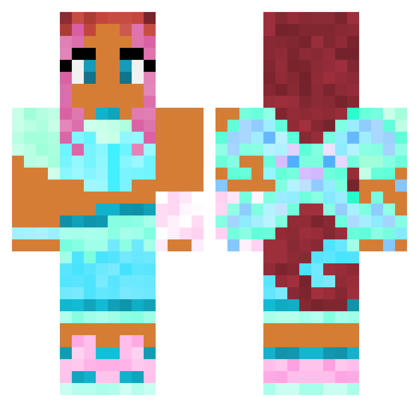 Frog_friend_ Minecraft skin, front and back view