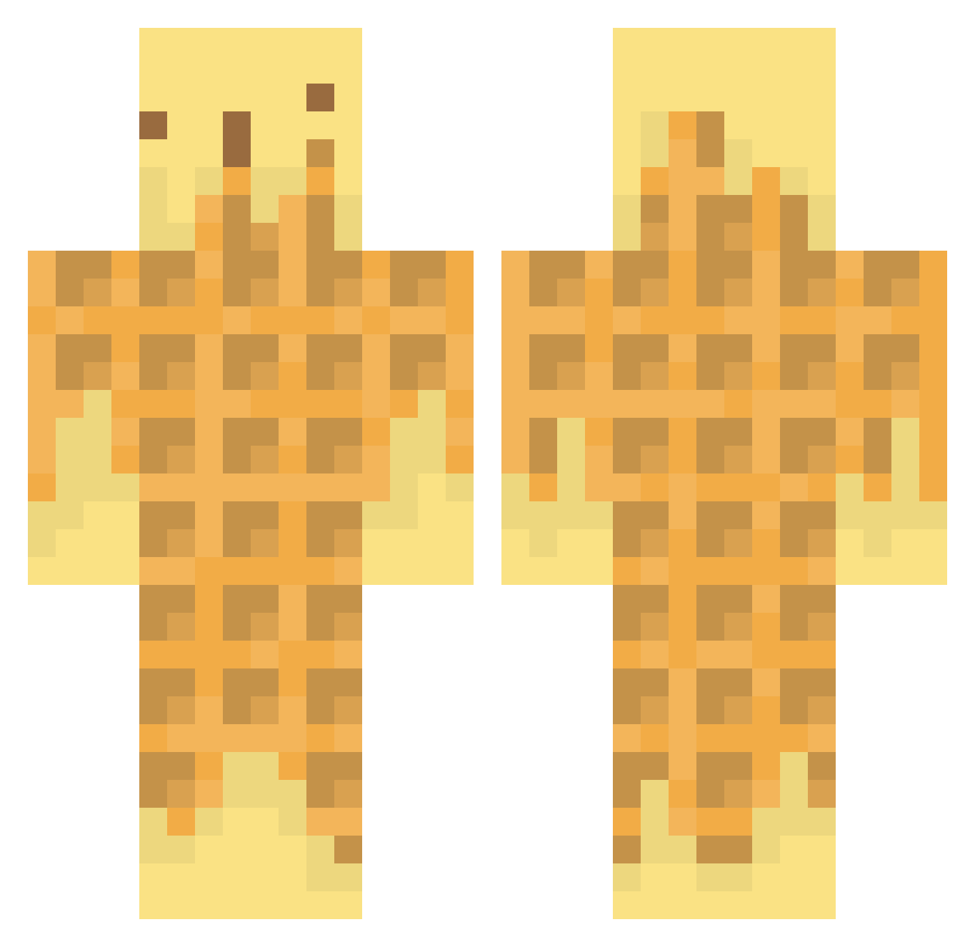 __Cream Minecraft skin, front and back view