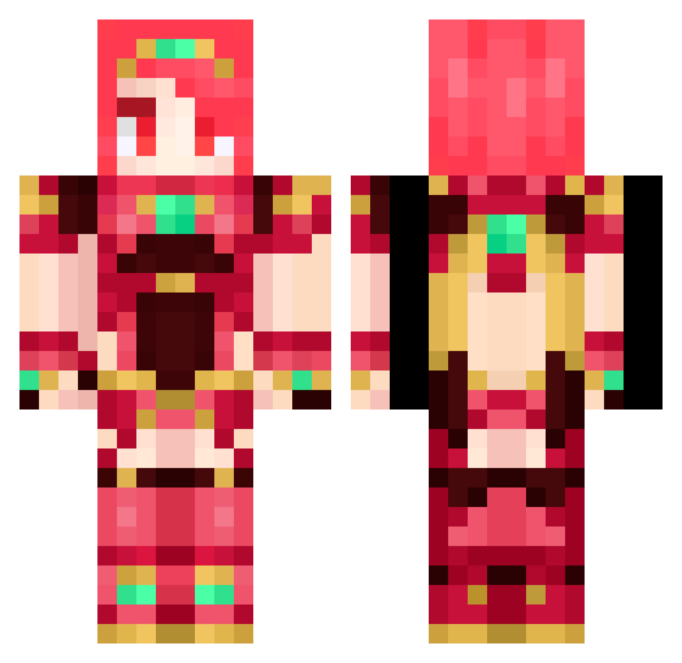 Coastwoof Minecraft skin, front and back view