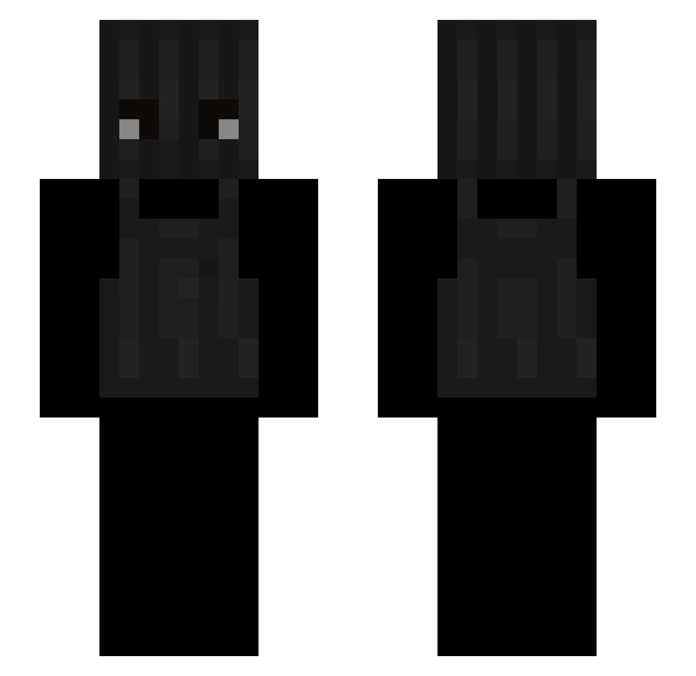 anticholinergic Minecraft skin, front and back view