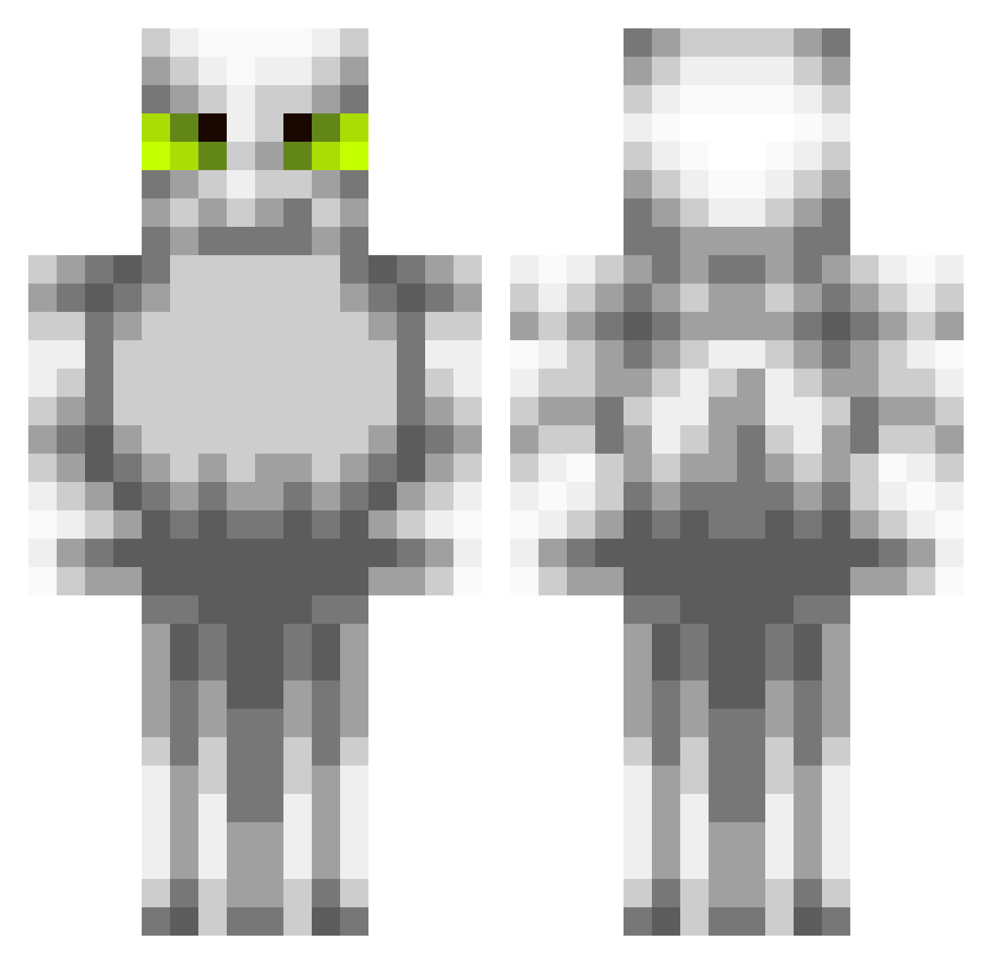 Ecchymose Minecraft skin, front and back view