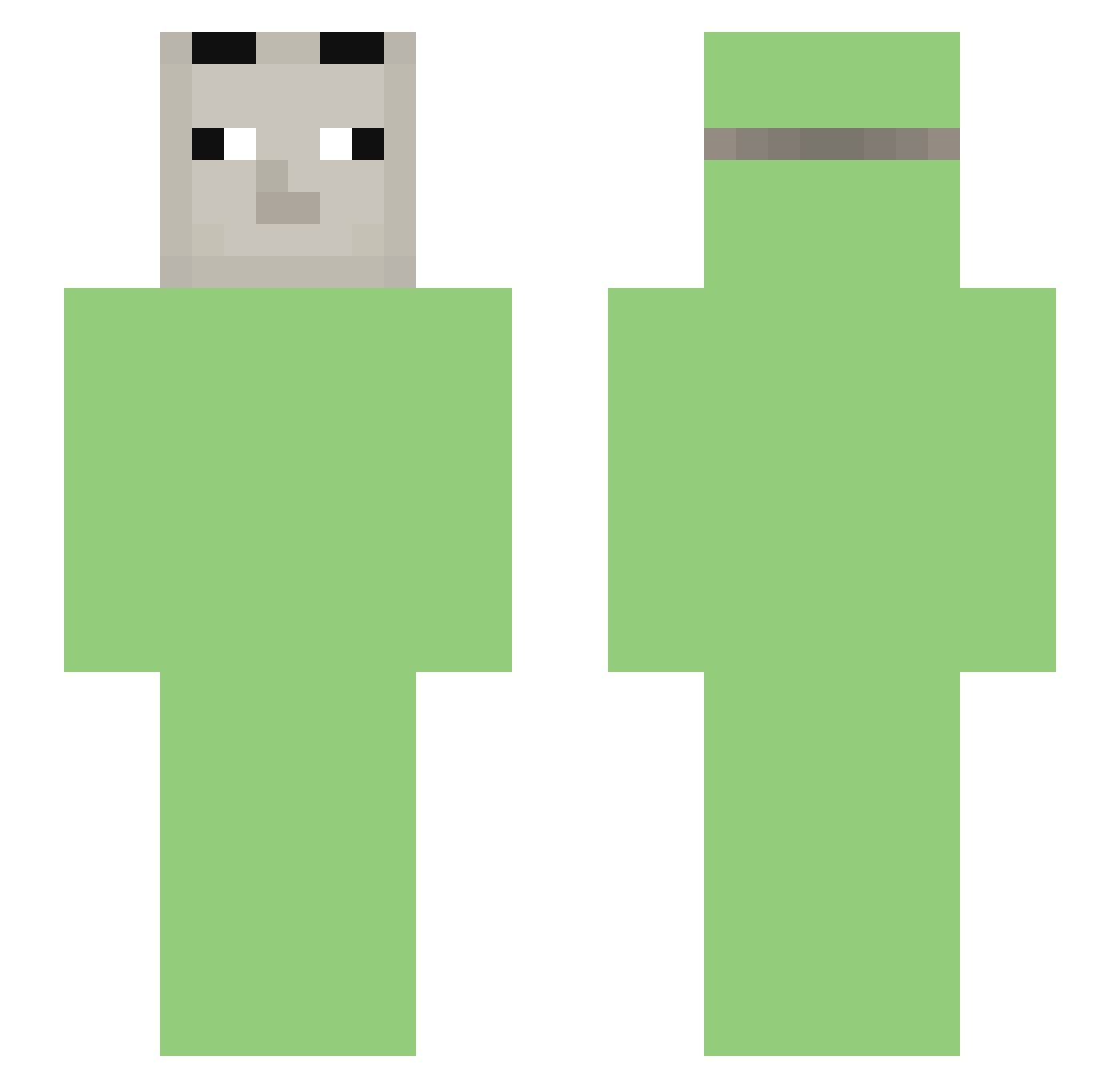 motorway Minecraft skin, front and back view